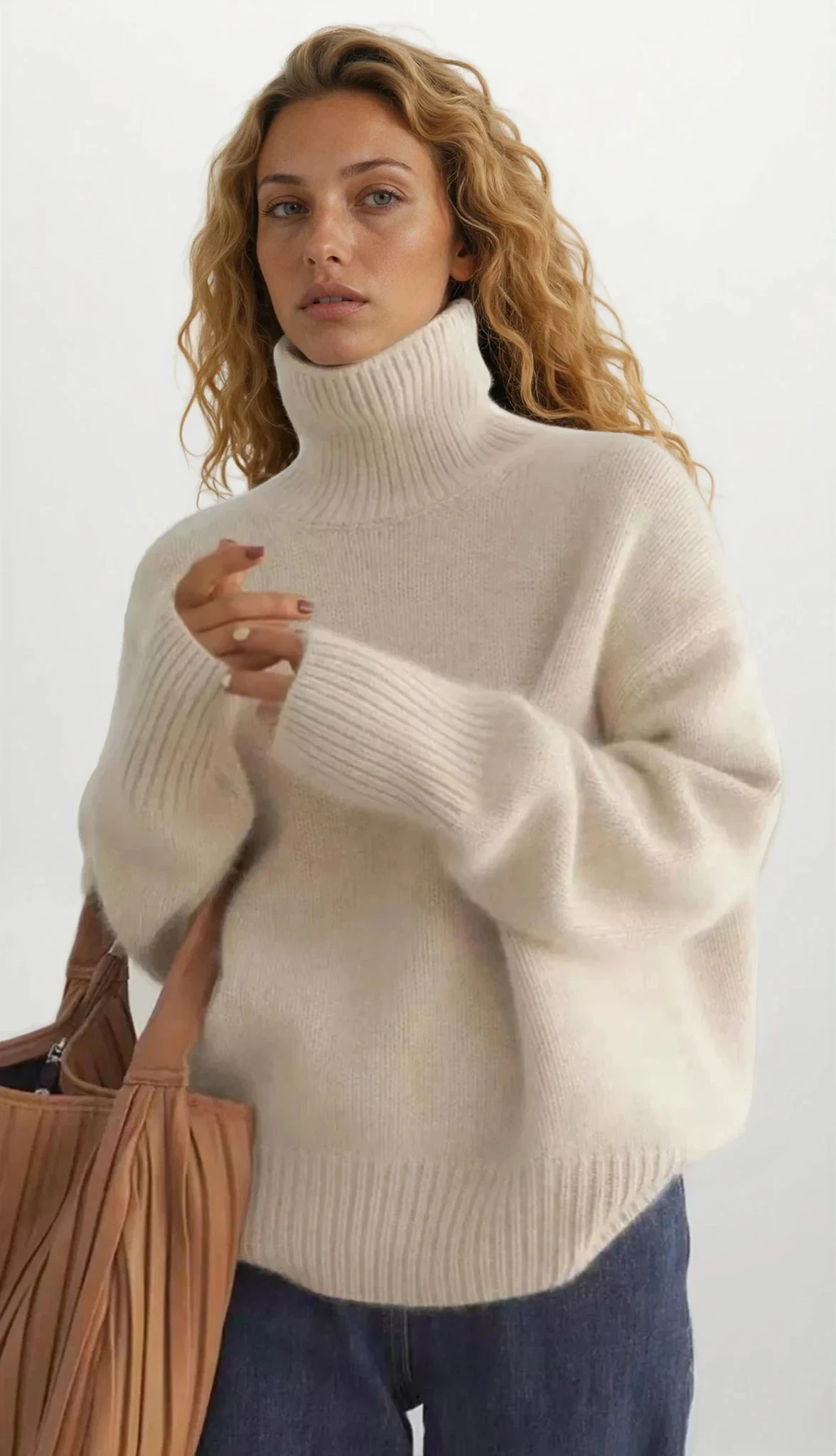 Revive Turtleneck Dropped Shoulder Sweater