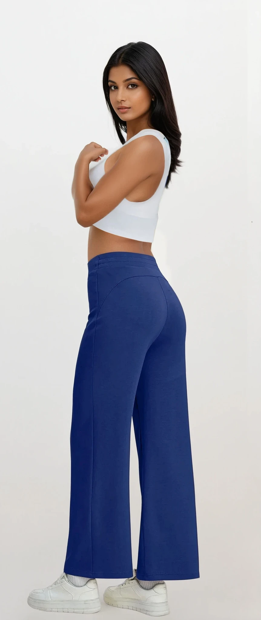 Plain Air Scuba High-Waist Wide Leg Sweatpant
