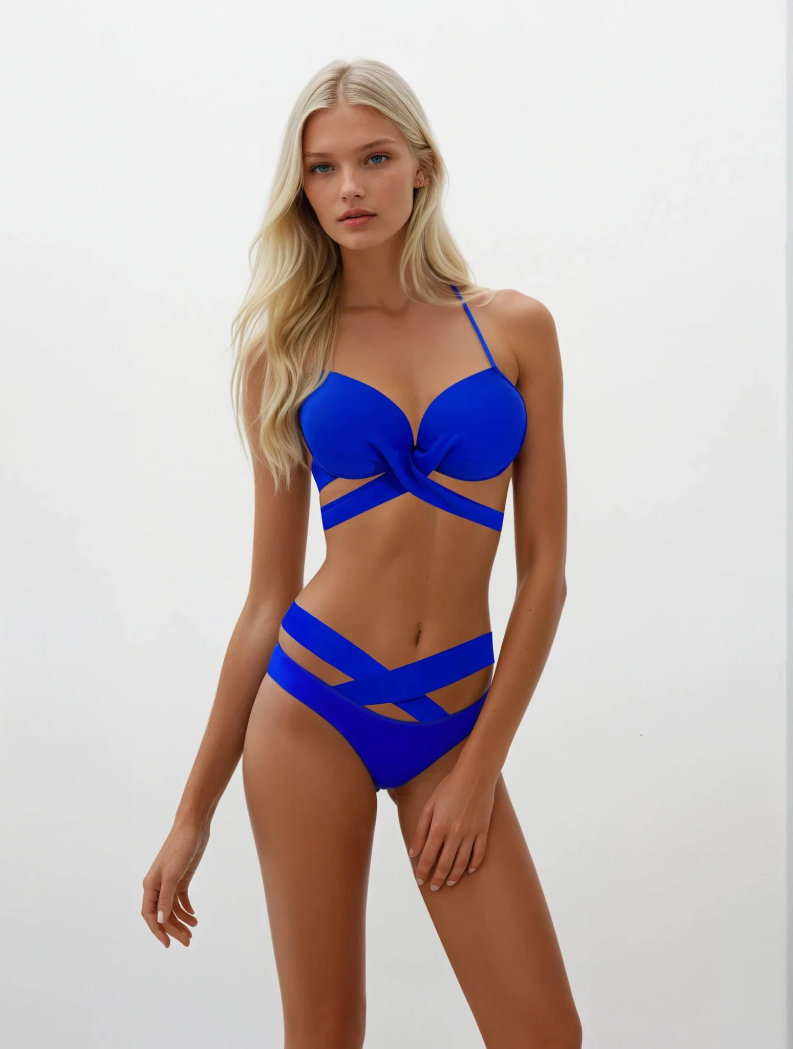 Crisscross Halter Neck Bikini Set