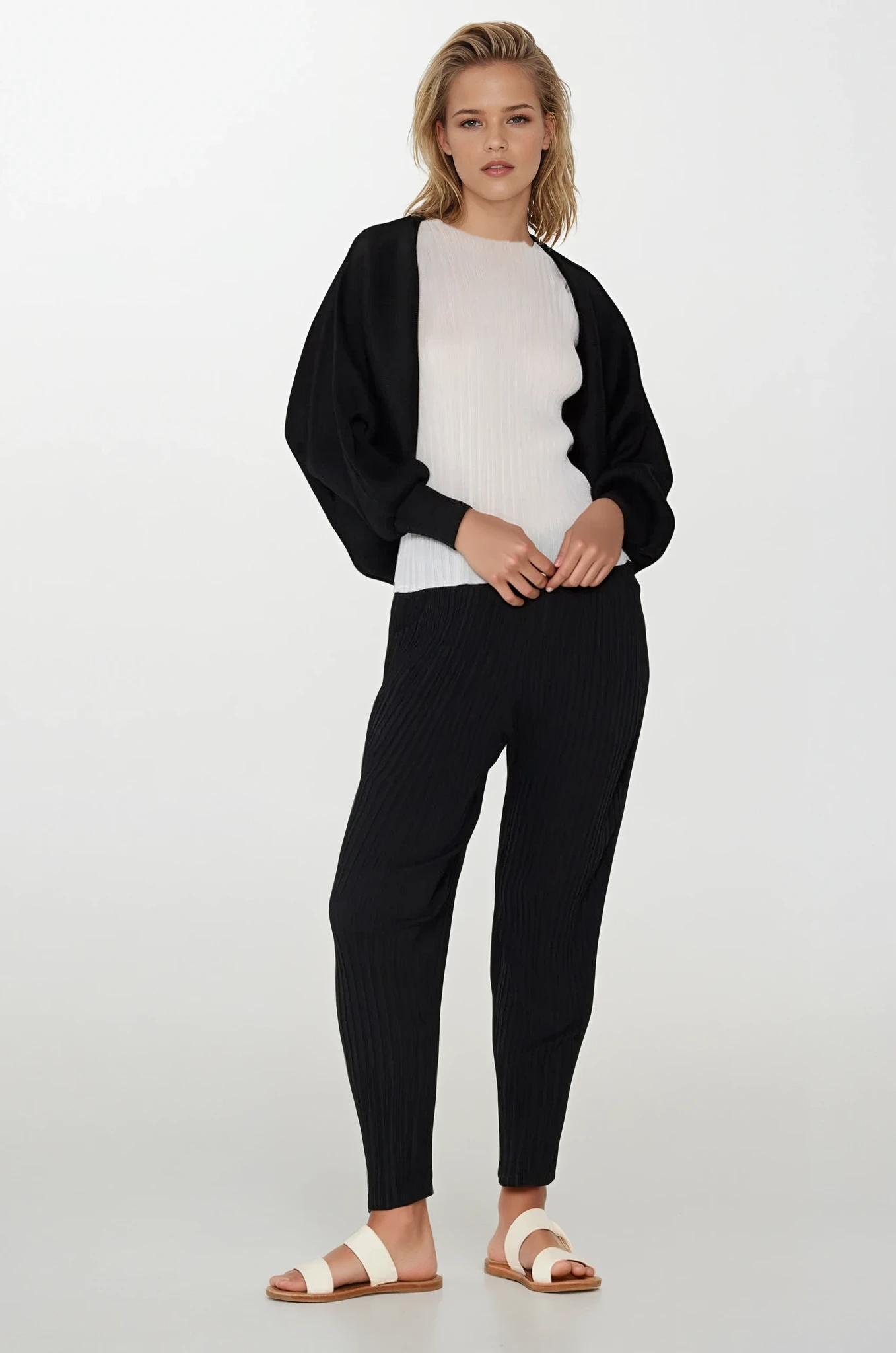Sleek Ribbed Bolero Cardigan