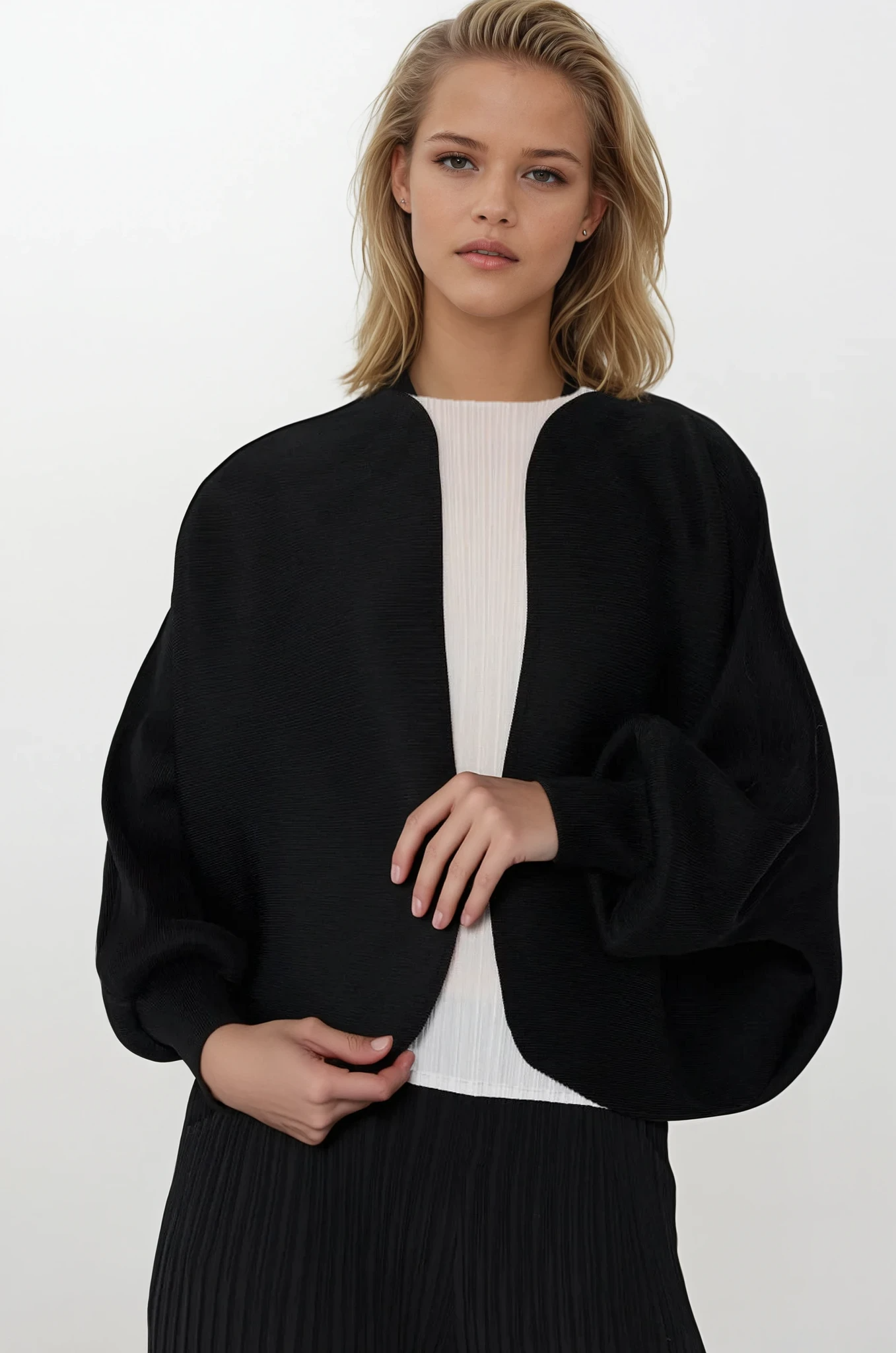 Sleek Ribbed Bolero Cardigan