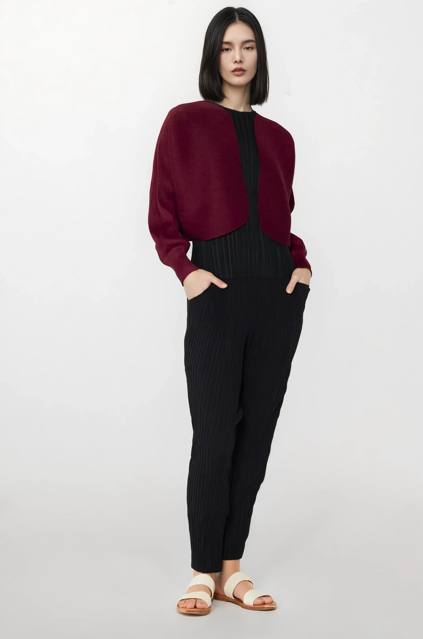 Sleek Ribbed Bolero Cardigan