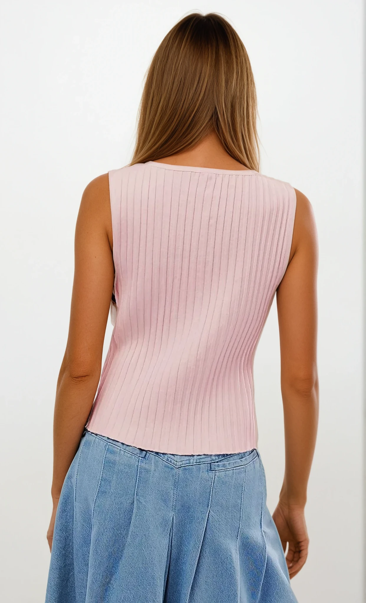Button Down Round Neck Sweater Vest