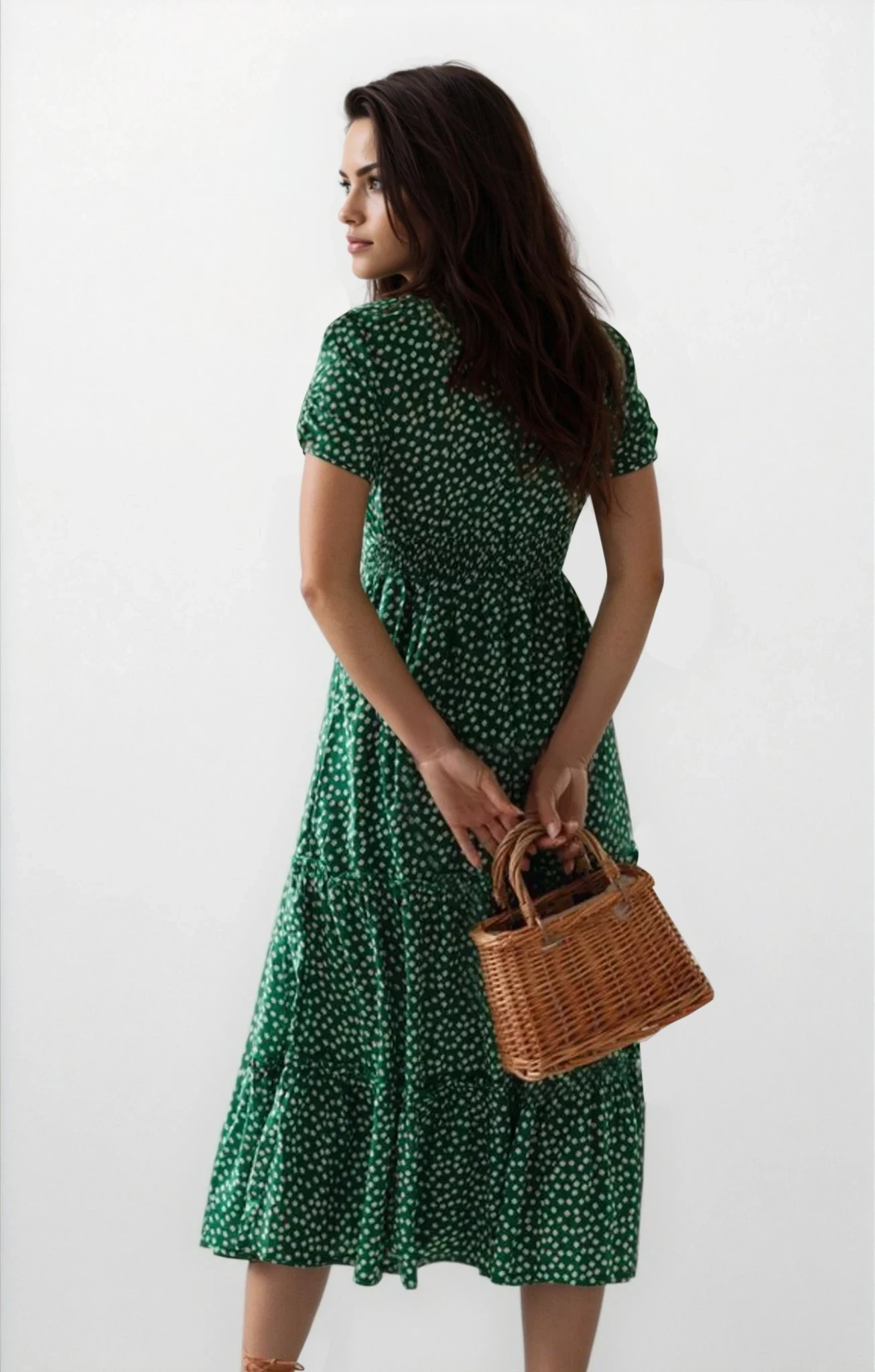 Blossom Square Neck Midi Dress