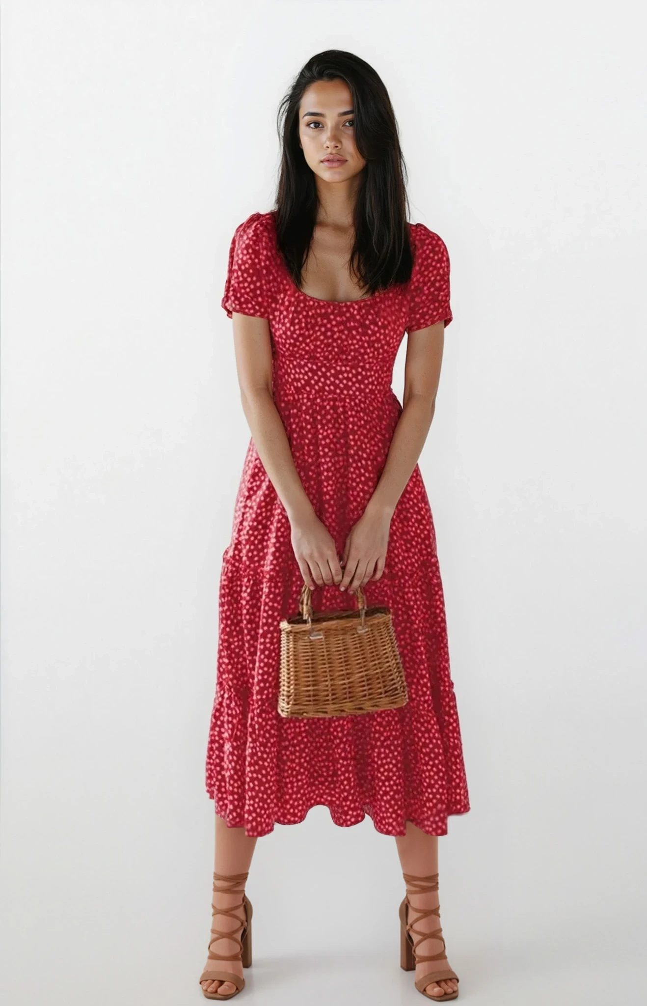 Blossom Square Neck Midi Dress