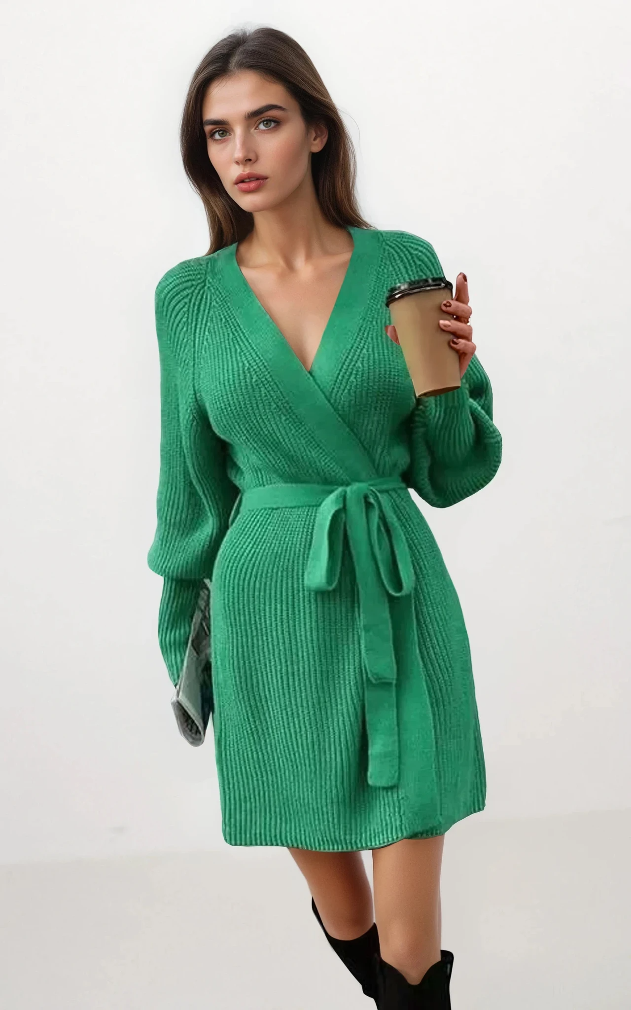 Bliss Open Front Tied Cardigan Dress