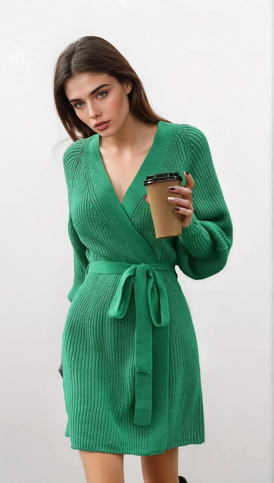 Bliss Open Front Tied Cardigan Dress