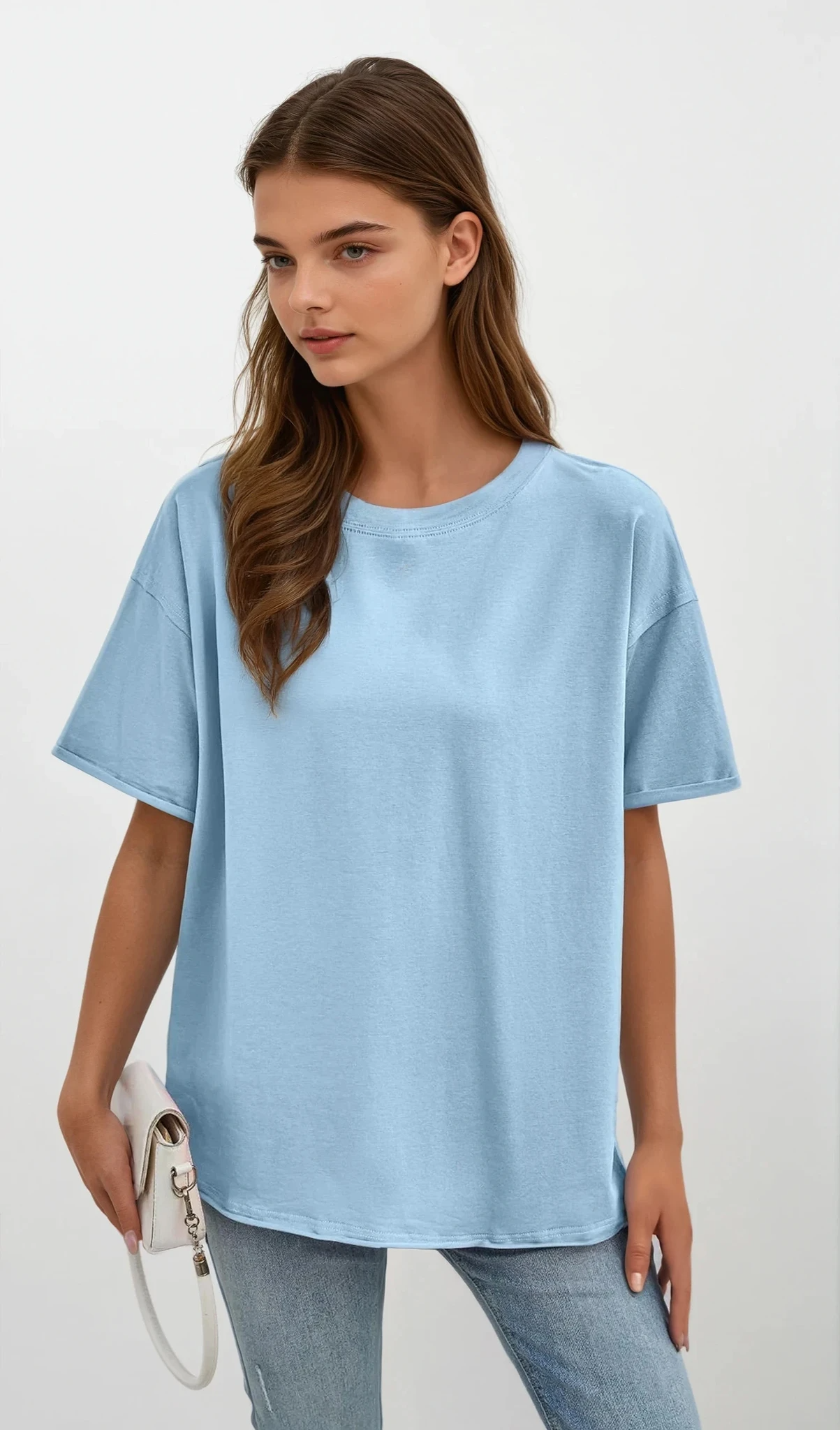 Bare Round Neck Half Sleeve T-Shirt