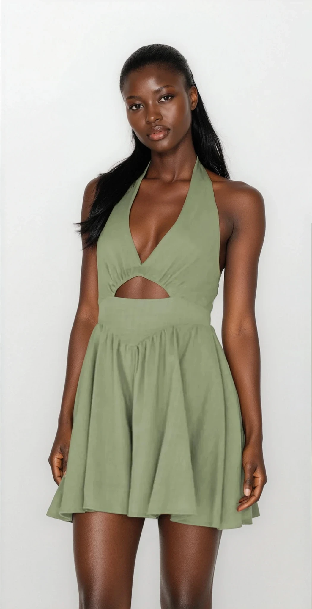 Lumina Cutout Halter Neck Mini Dress