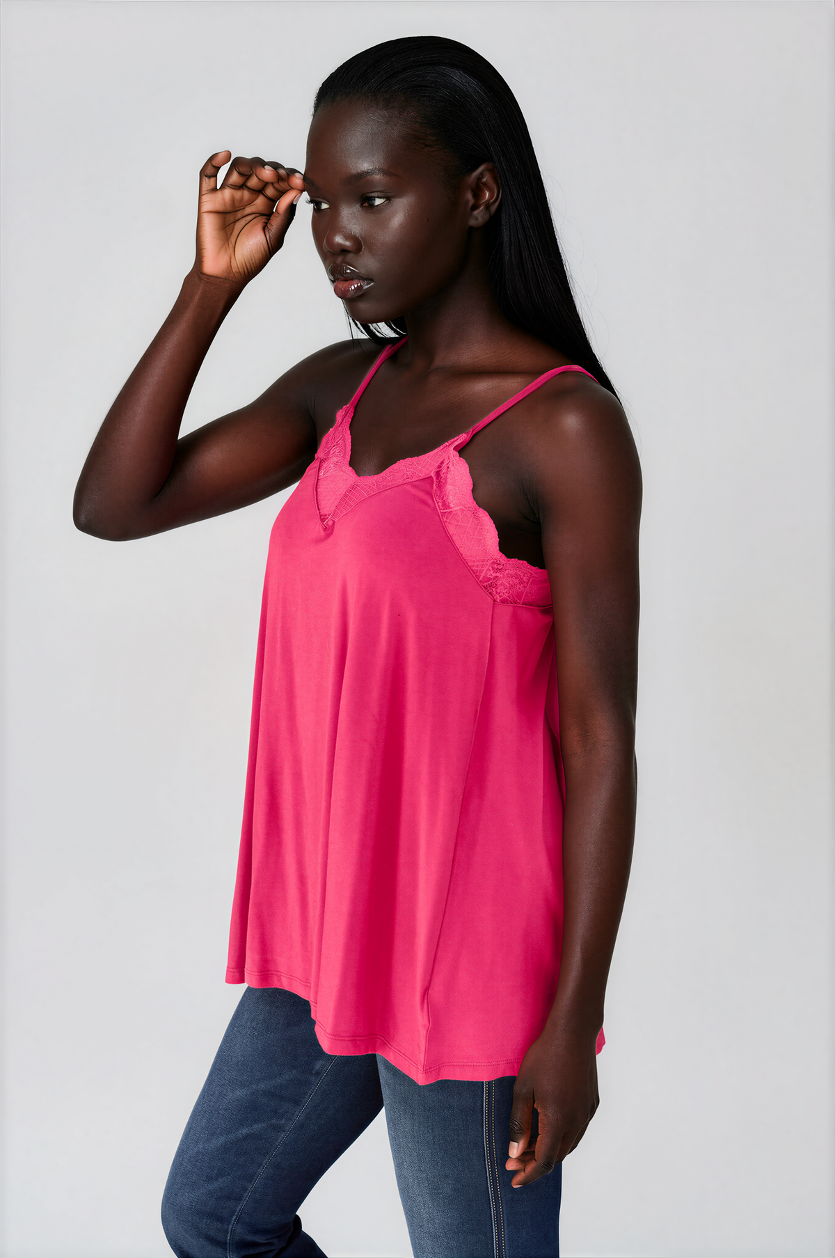 Lace Trim V-Neck Cami