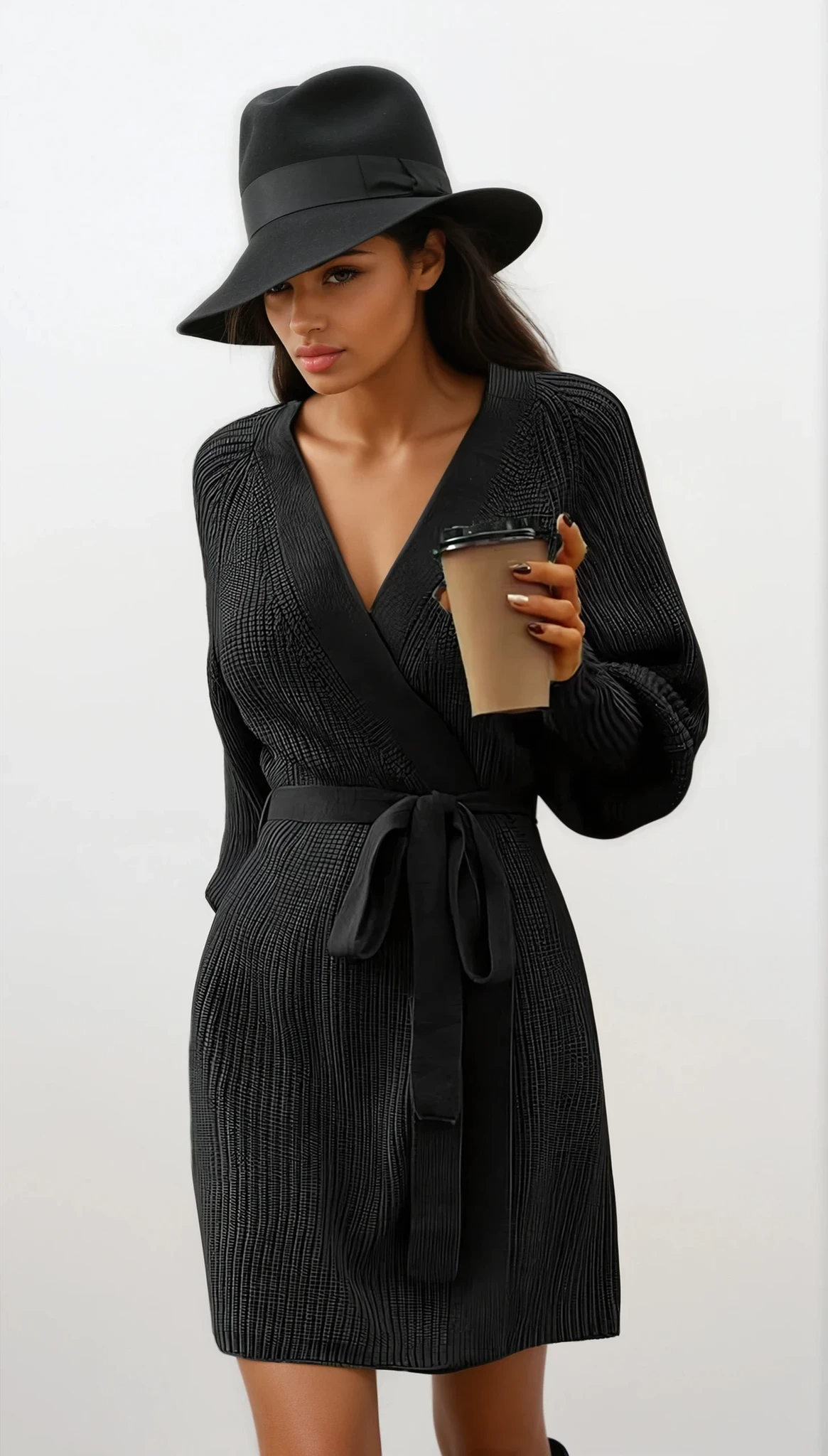 Bliss Open Front Tied Cardigan Dress