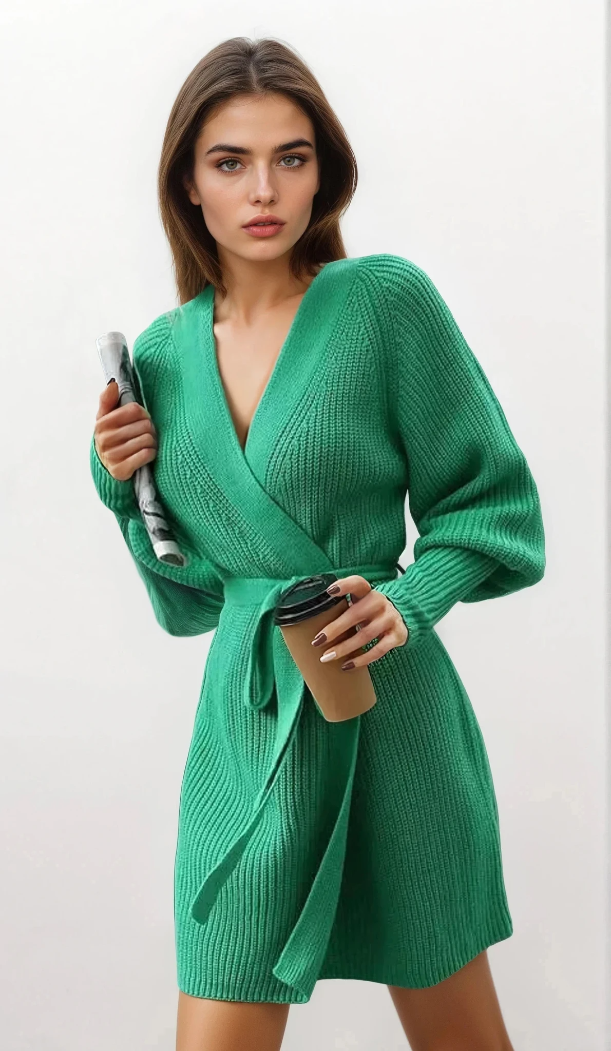 Bliss Open Front Tied Cardigan Dress