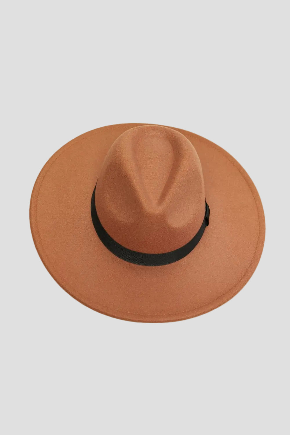 Deluxe Ribbon Fedora Hat by Trendsi, stylish clothing accessory with a wide brim and ribbon detail, shown on a mannequin.