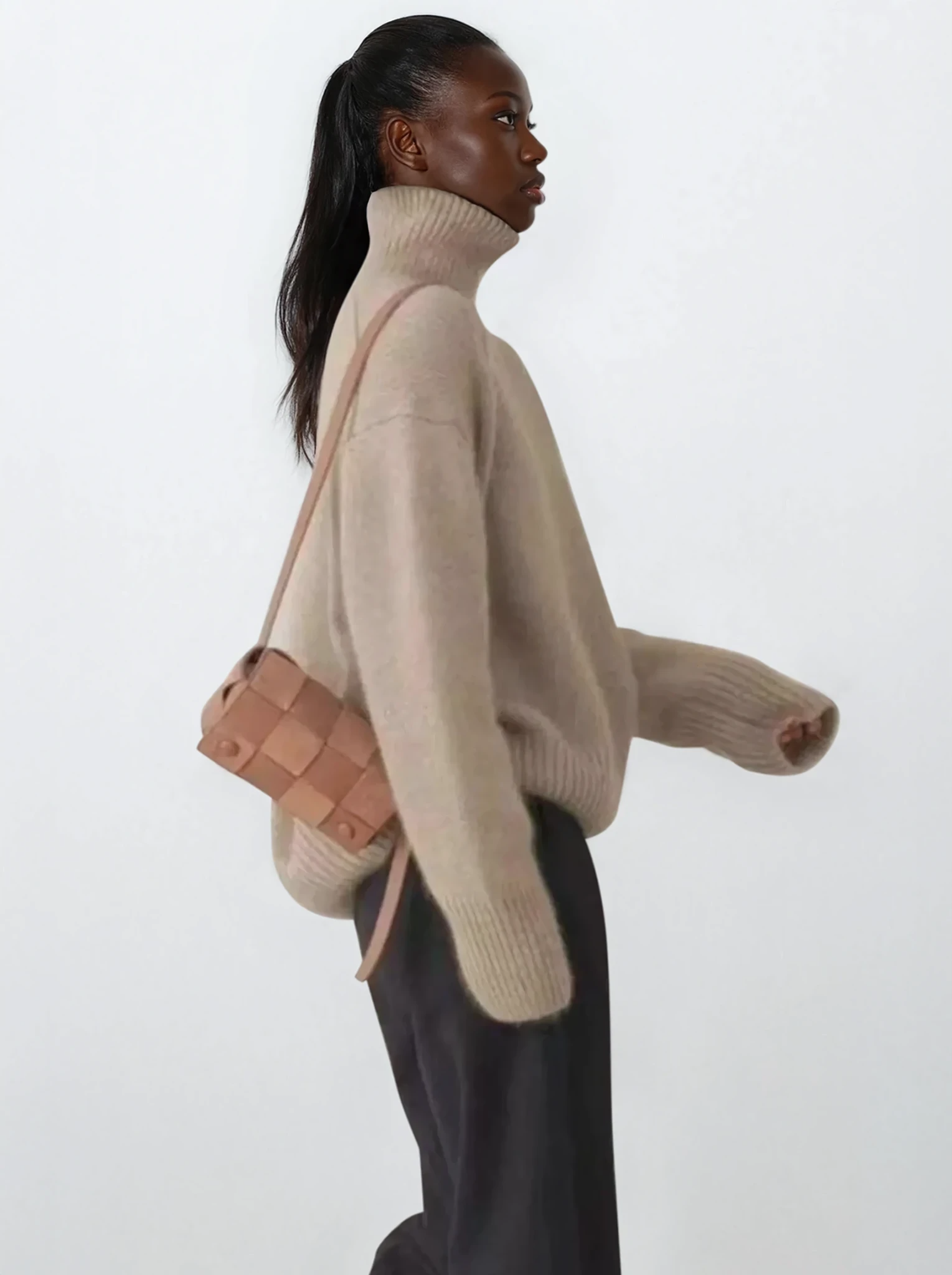 Revive Turtleneck Dropped Shoulder Sweater