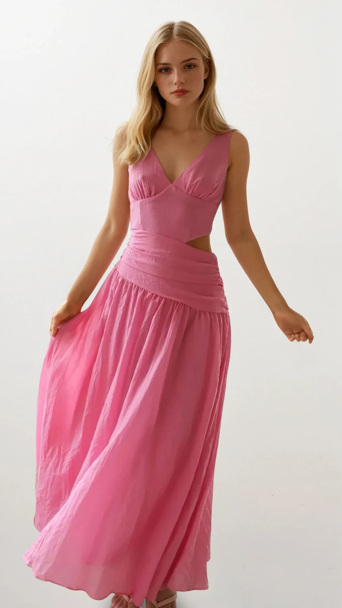 Slipstream Cutout V-Neck Sleeveless Maxi Dress