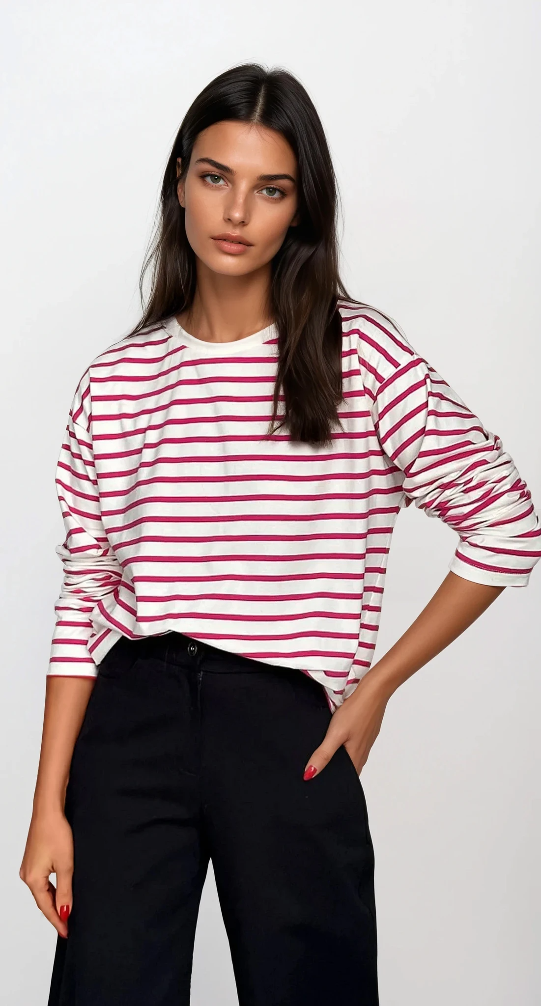 Striped Crew Neck Long Sleeve