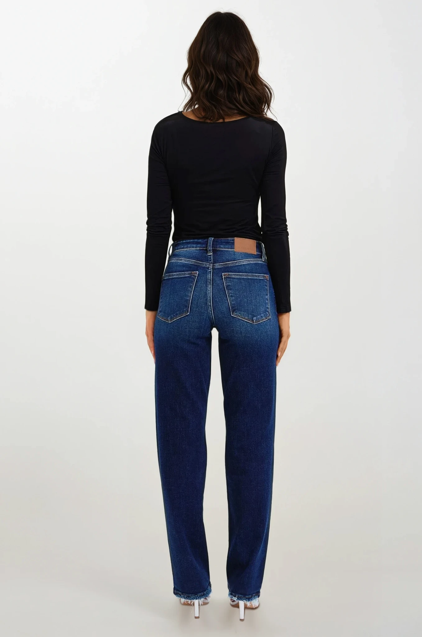 Raw Hem Straight Leg Jean