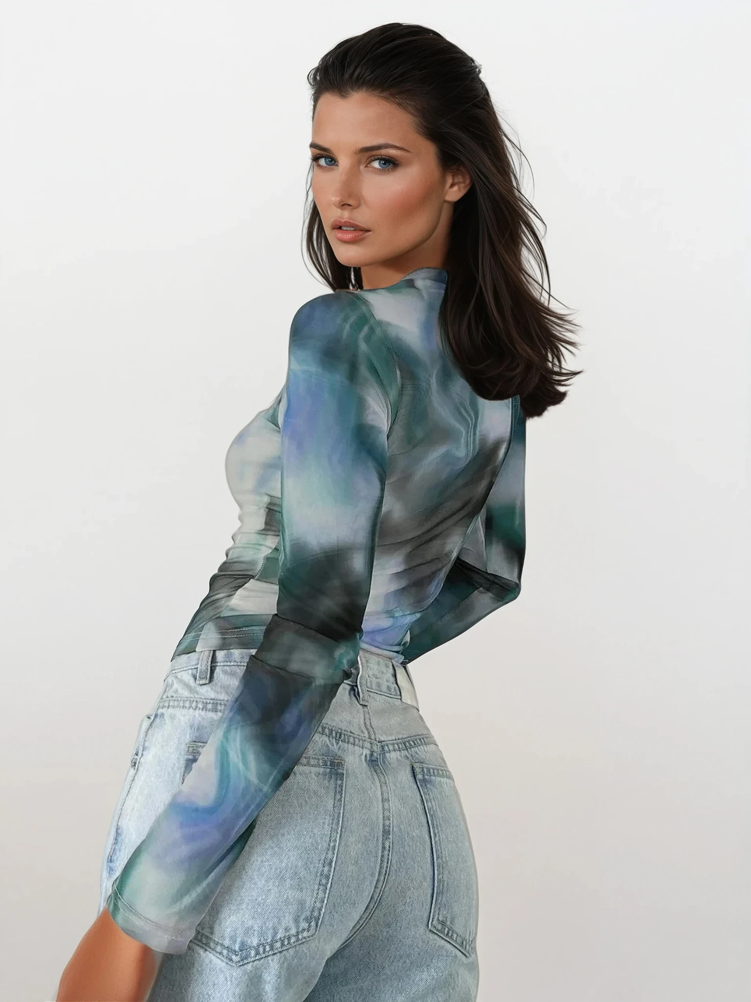 Tie-Dye Round Neck Long Sleeve
