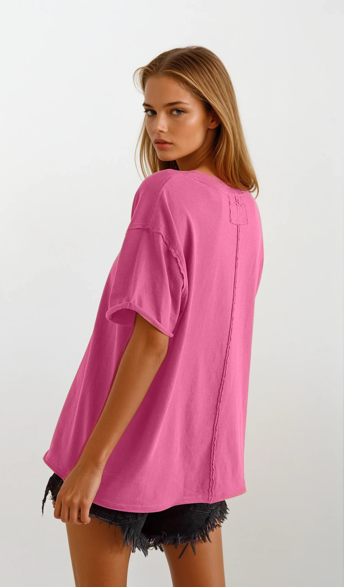 Bare Round Neck Half Sleeve T-Shirt
