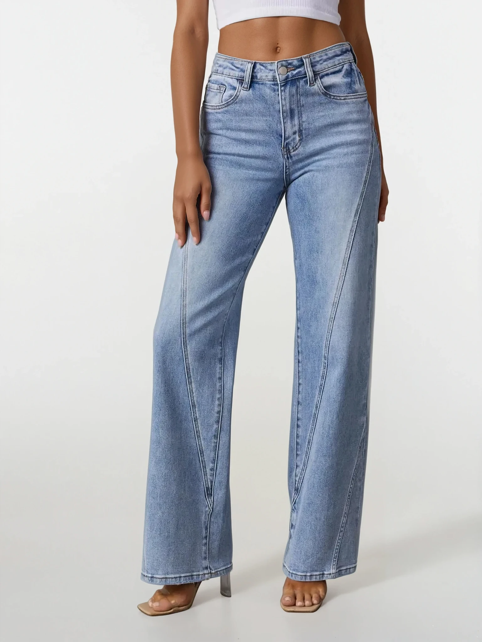 Casual High-Waist Straight Jean