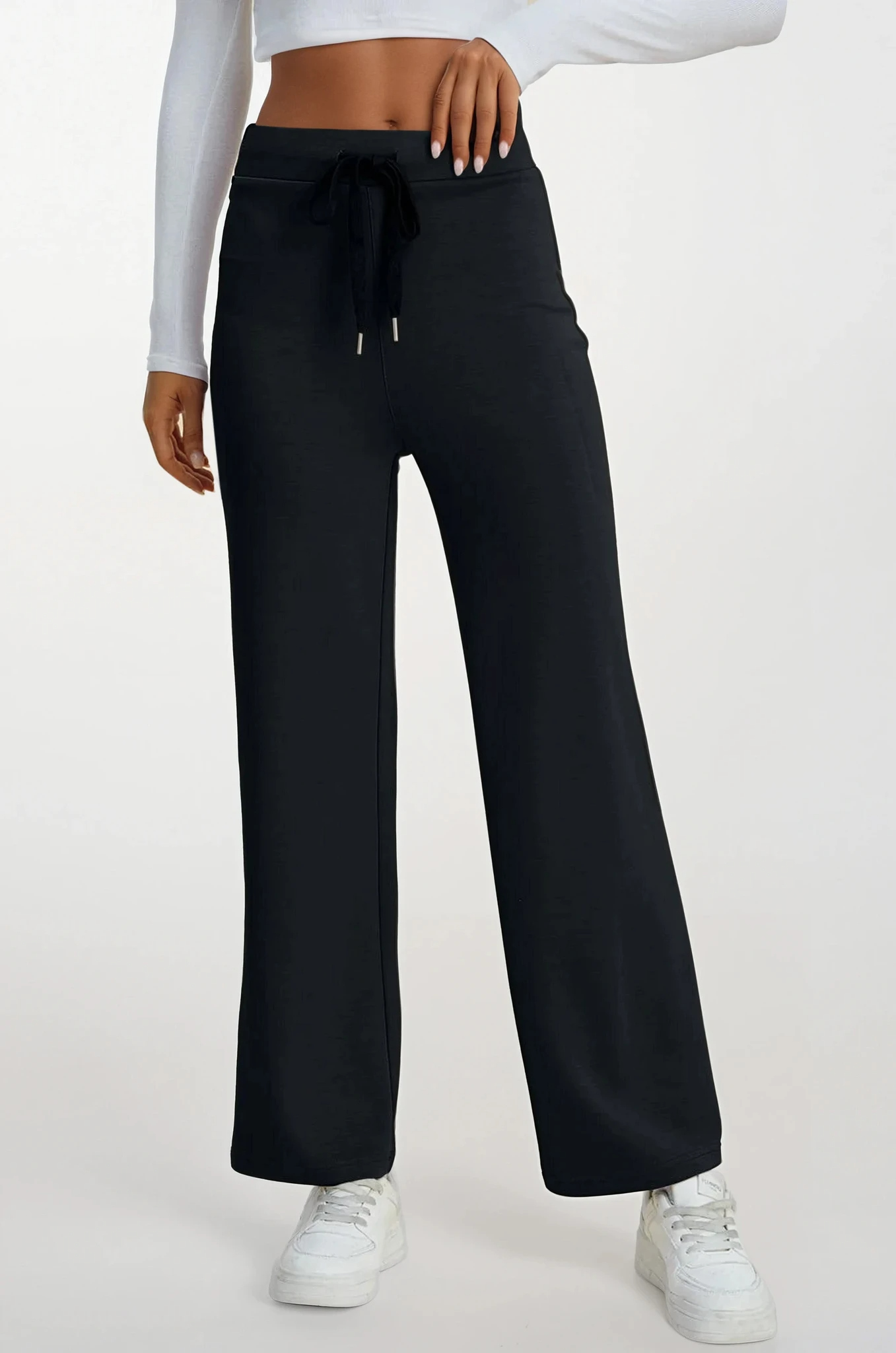 Plain Air Scuba High-Waist Wide Leg Sweatpant