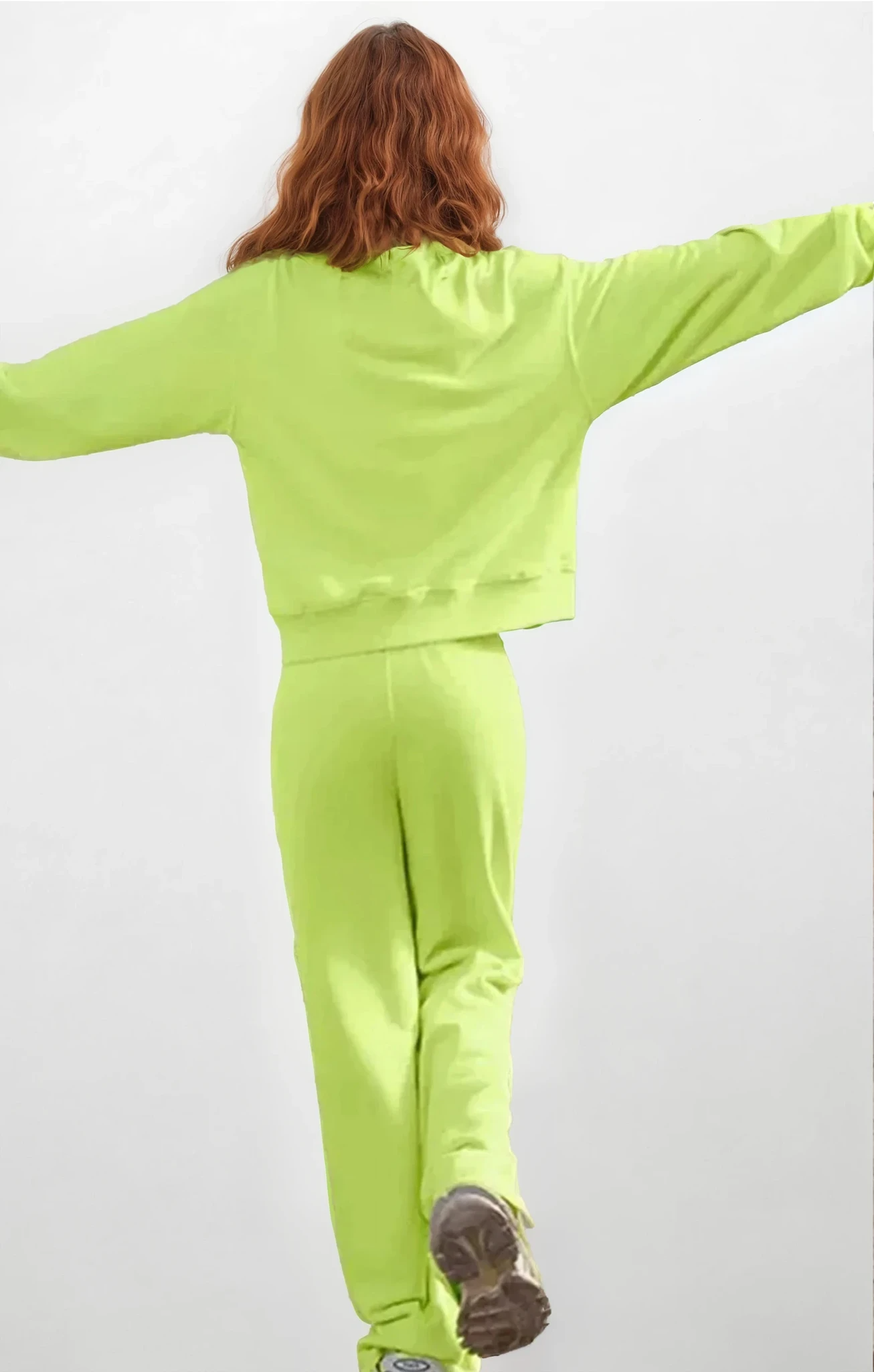 Airy Crew Neck Pullover and High-Waist Sweatpant Set