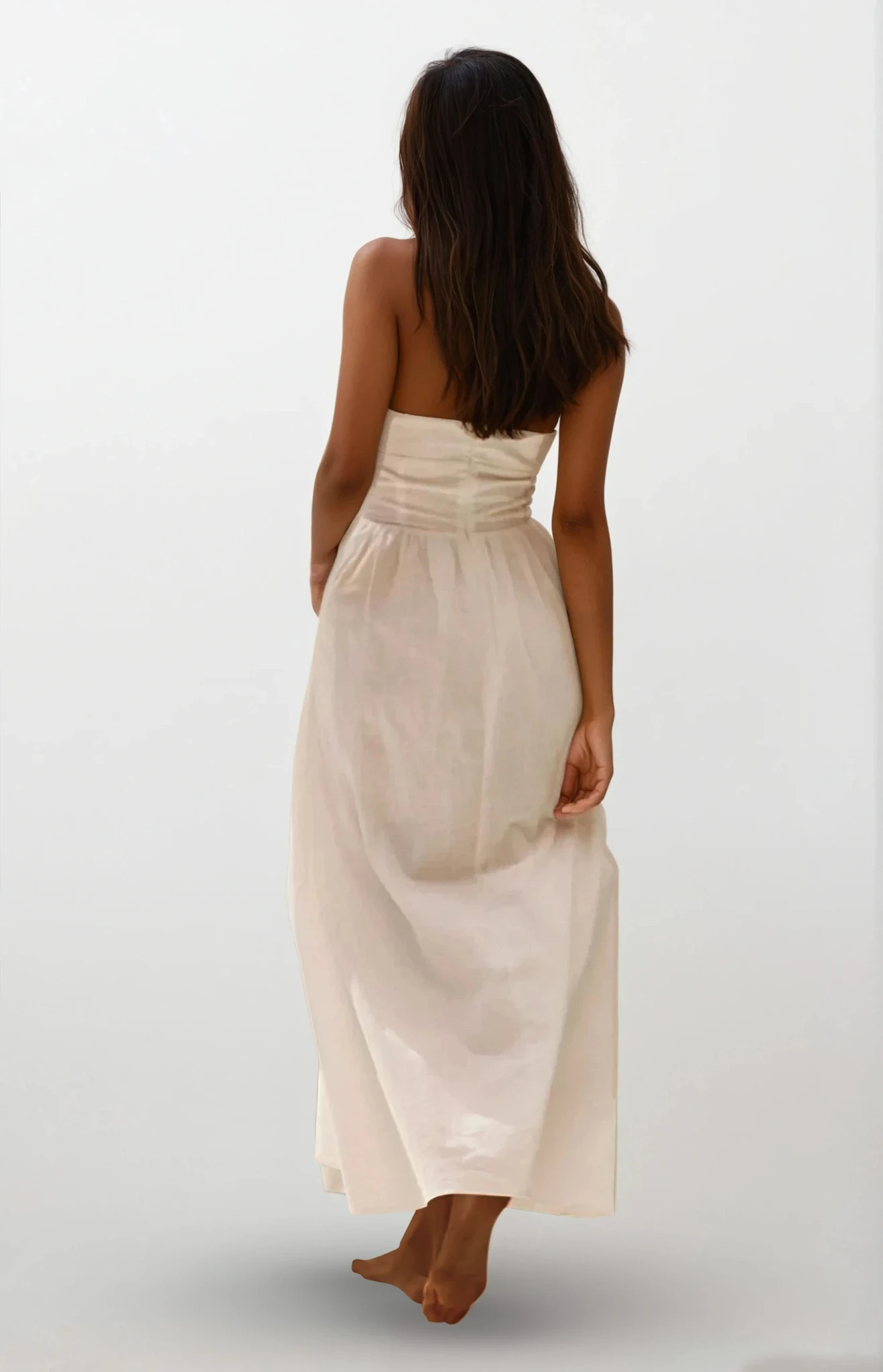 Ruched Halter Neck Midi Dress