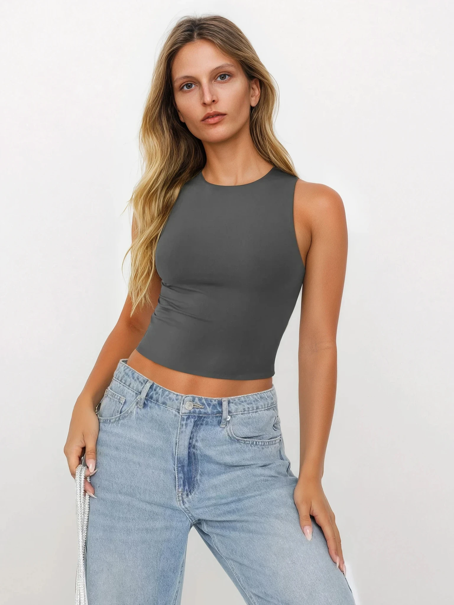 Everyday Round Neck Cropped Tank