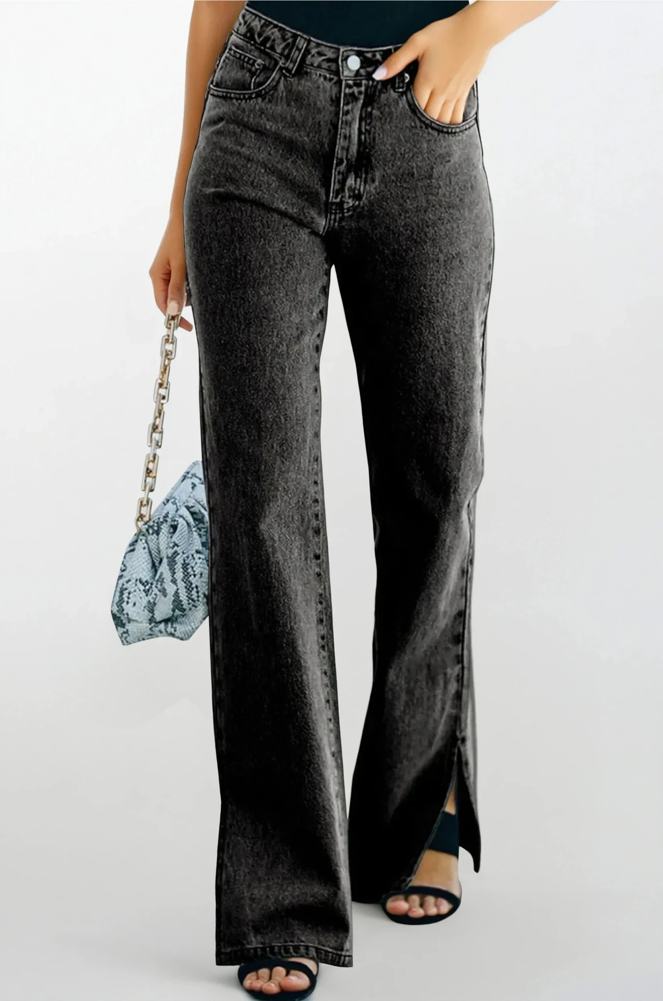 Side Slit Bootcut Jean