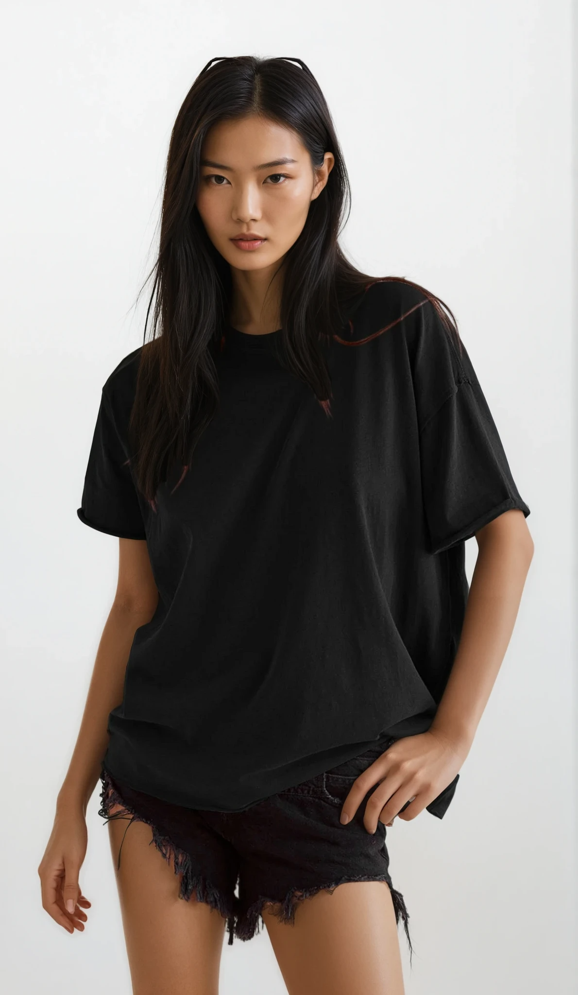 bare round neck half sleeve t-shirt with solid pattern