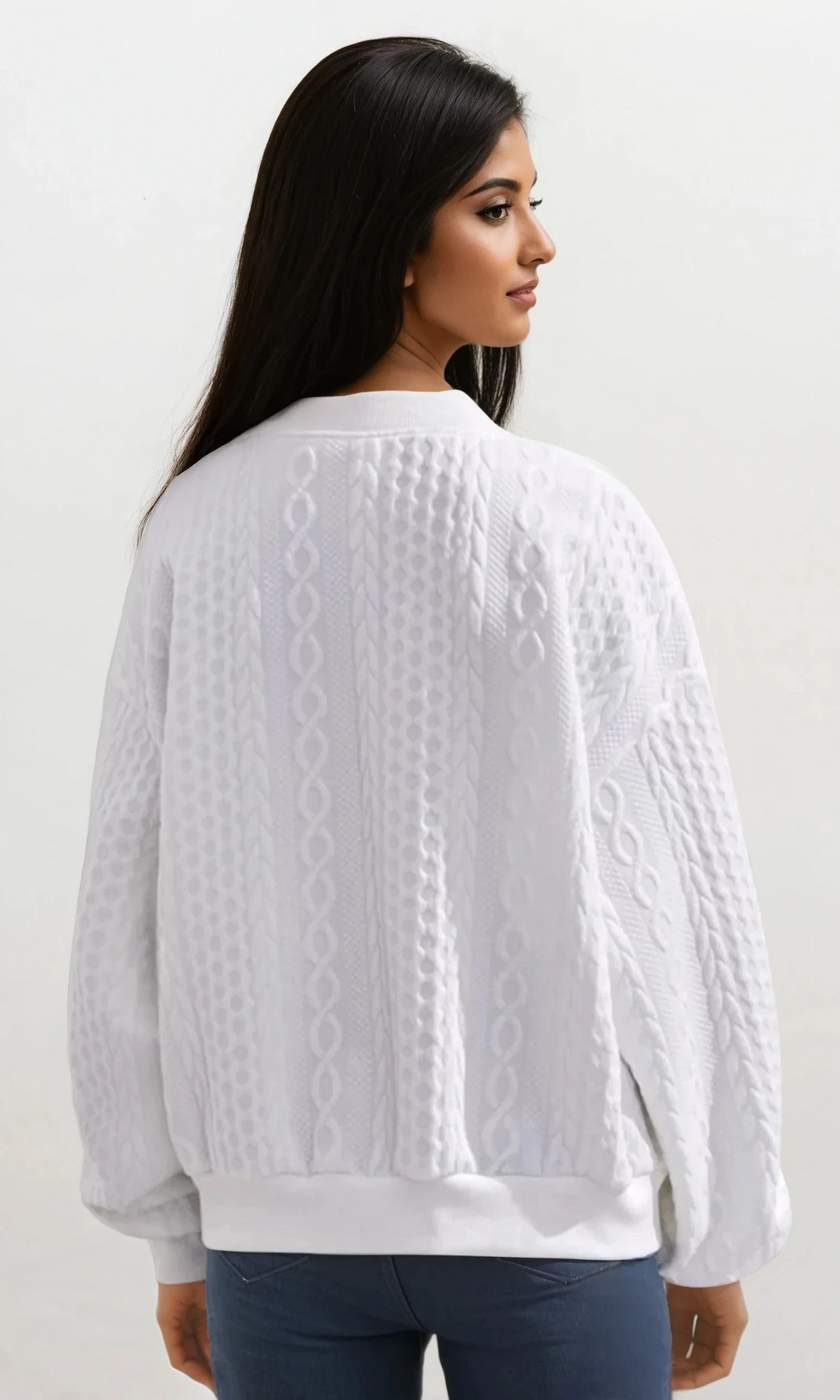 Brighter Days Knit Full Zip Dropped Shoulder Jacket