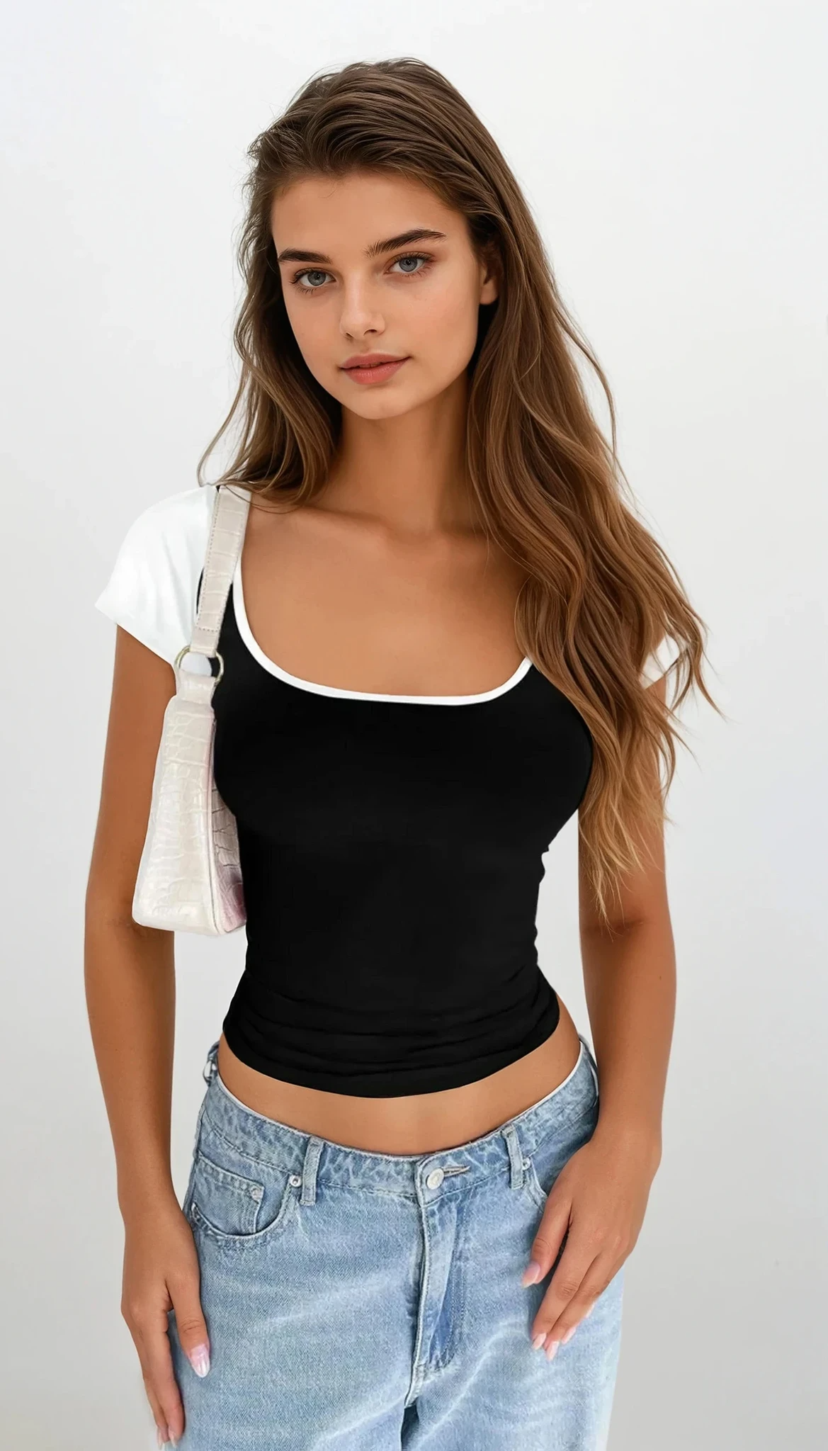 Baseball Scoop Neck Short Sleeve