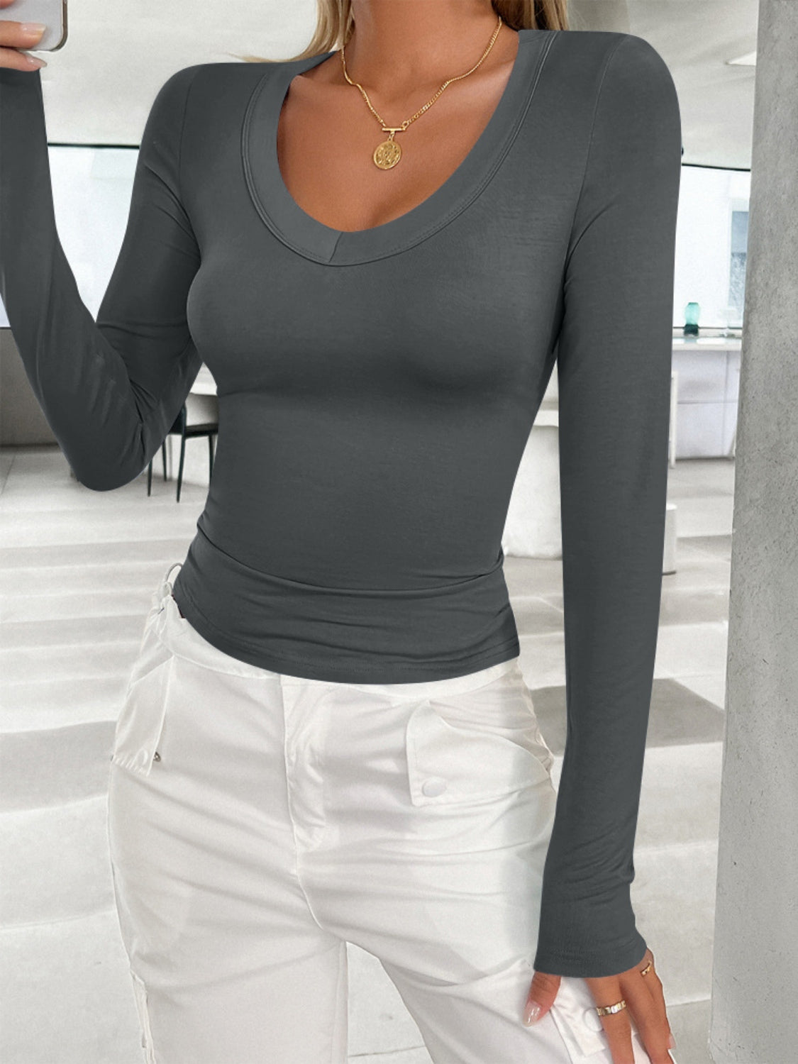 V-Neck Long Sleeve