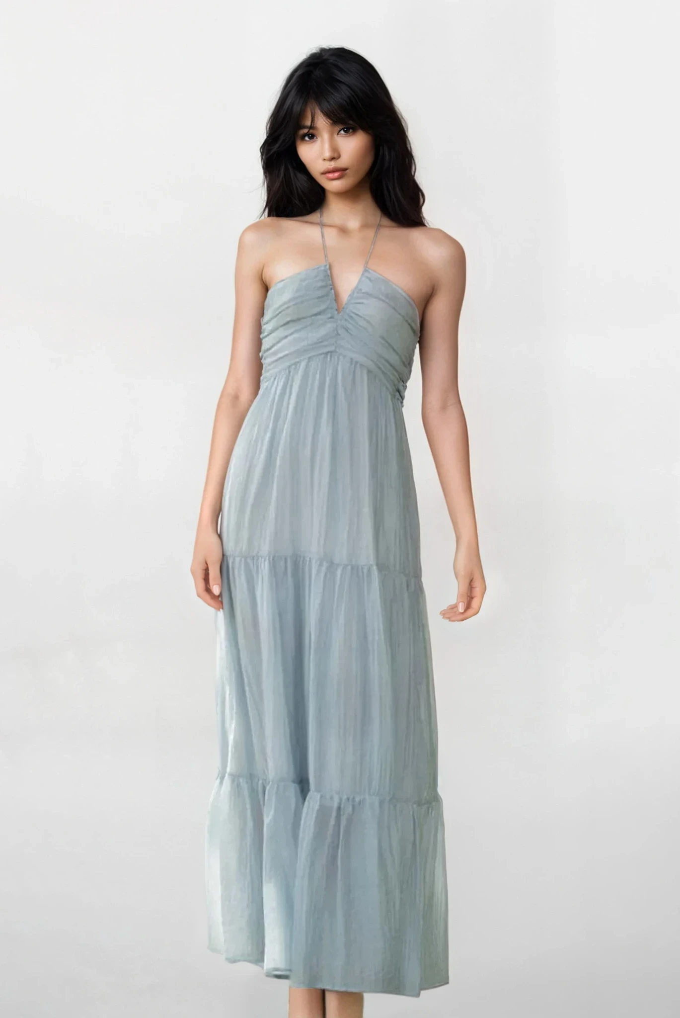 Solstice Halter Neck Tiered Cami Dress