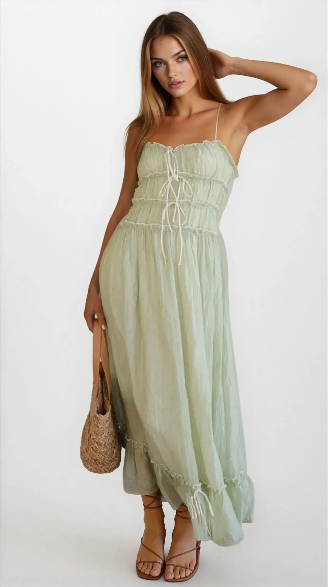 Rhea Ruffle Cami Midi Dress