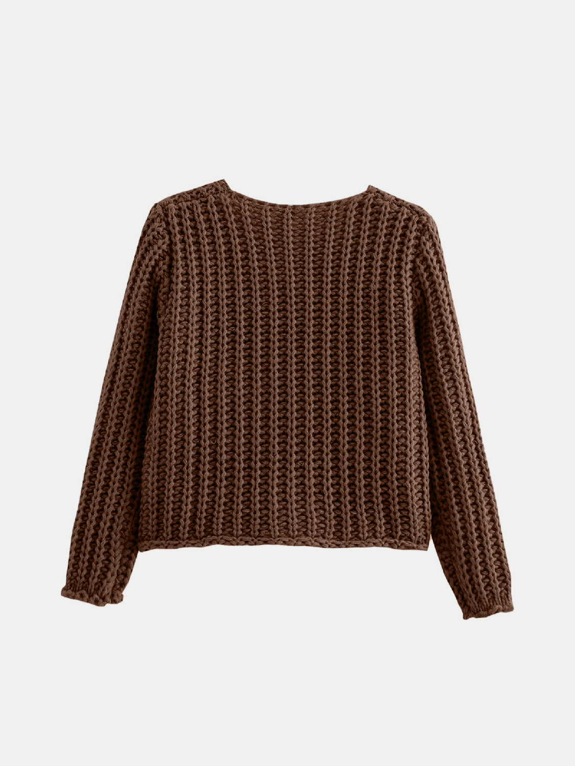 Chunky button-down long sleeve cardigan in solid pattern