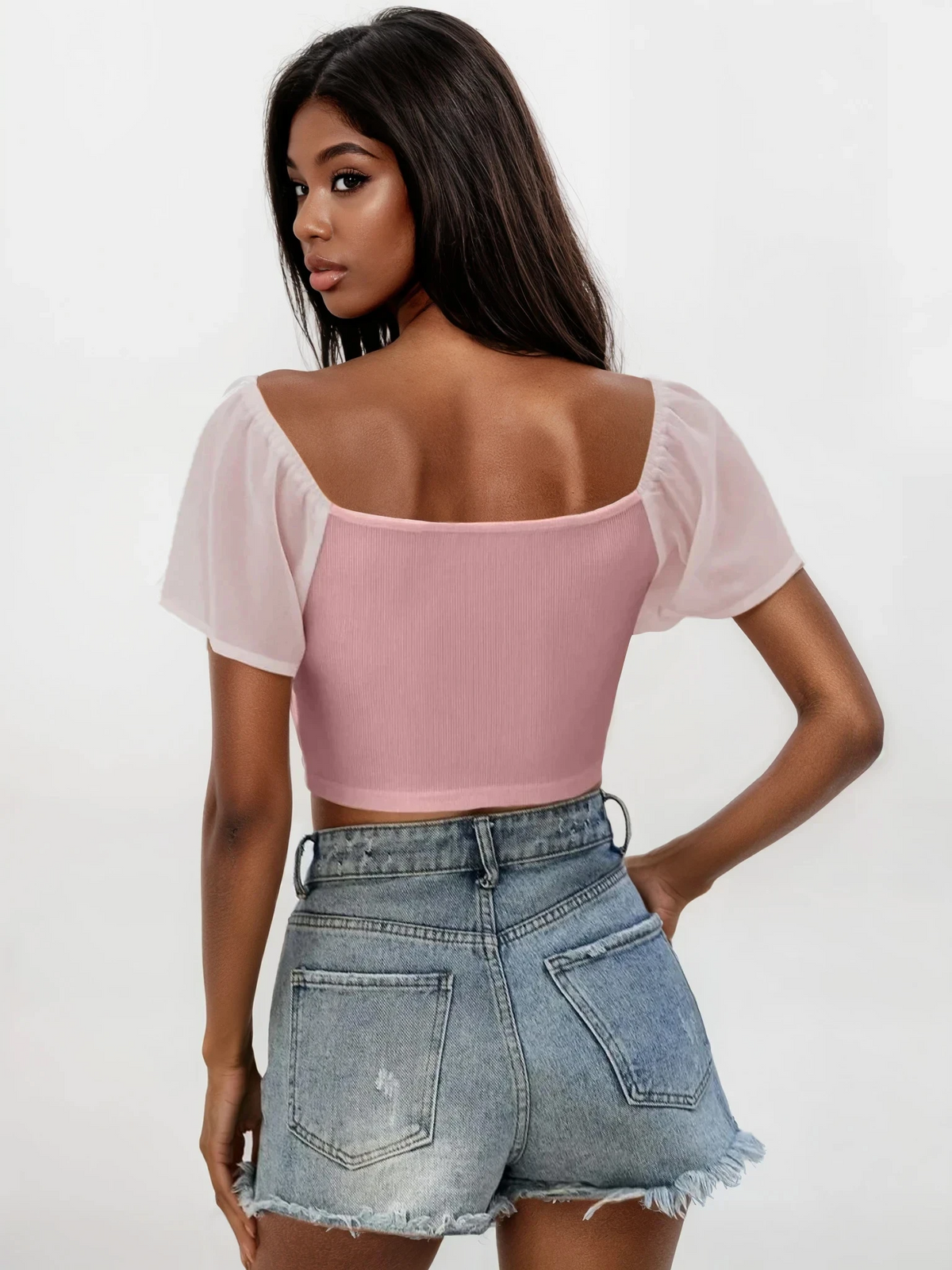 Coastal short sleeve crop top with ruched detail and drawstring