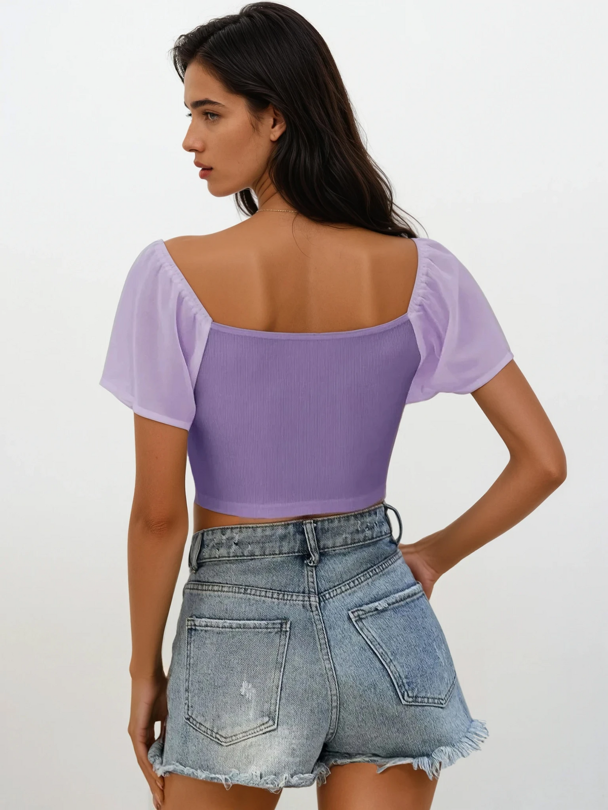 Coastal short sleeve crop top with ruched detail and drawstring