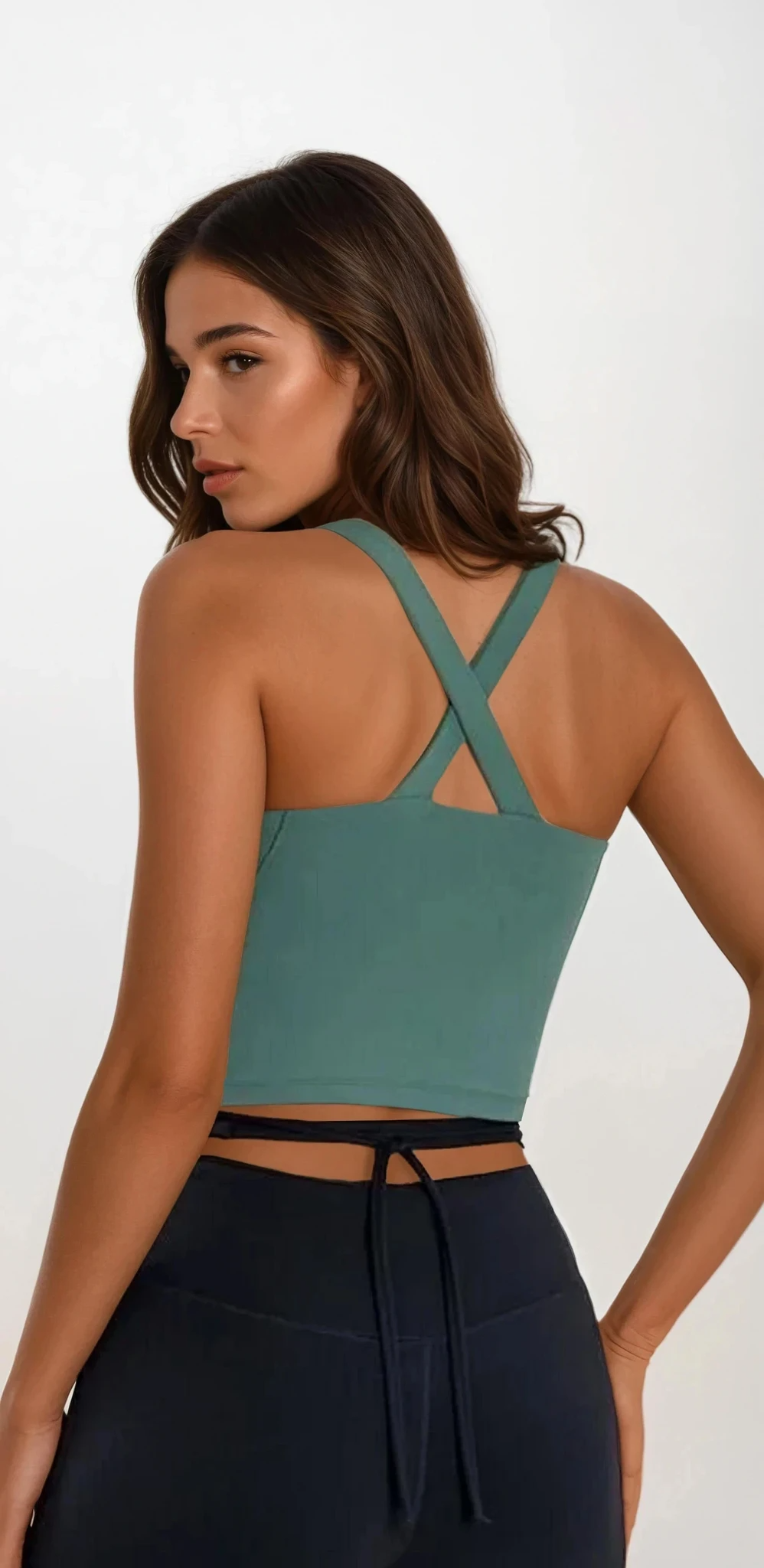 Black crisscross Grecian neck cami sleeveless top