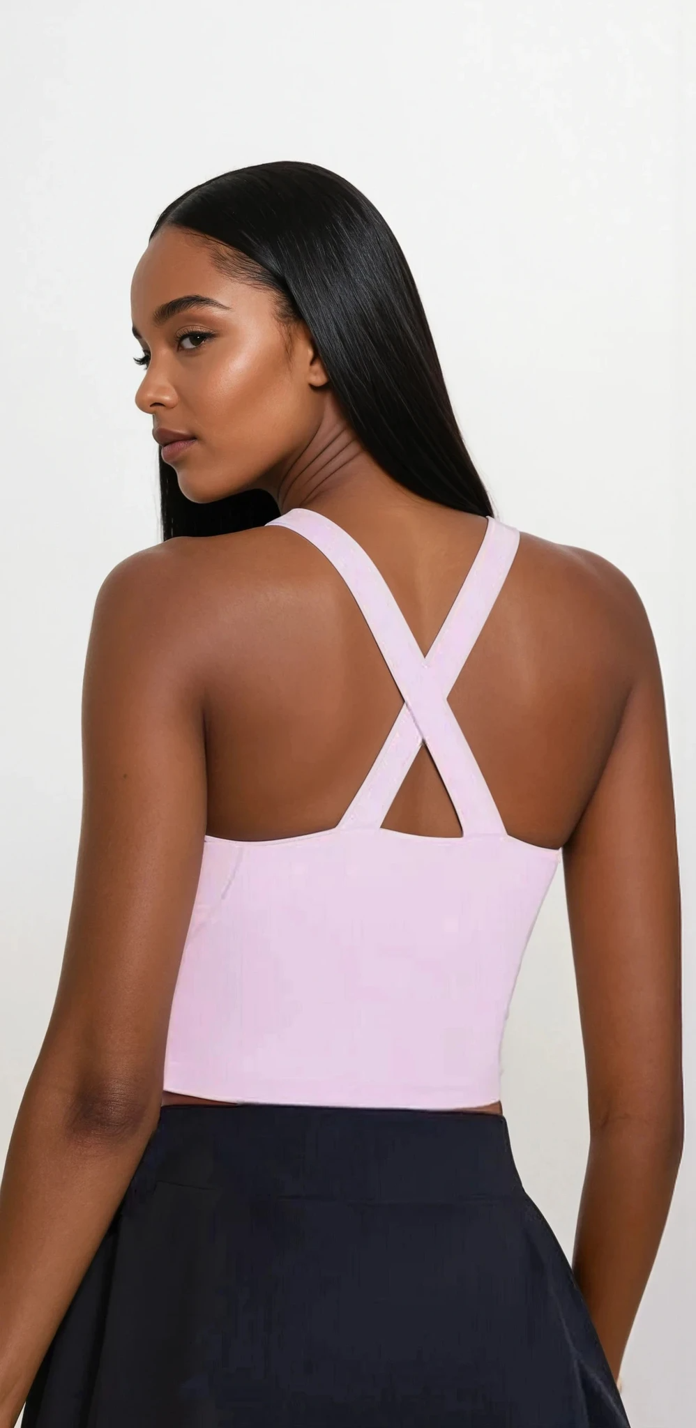 Crisscross Grecian neck cami sleeveless solid pattern stylish top