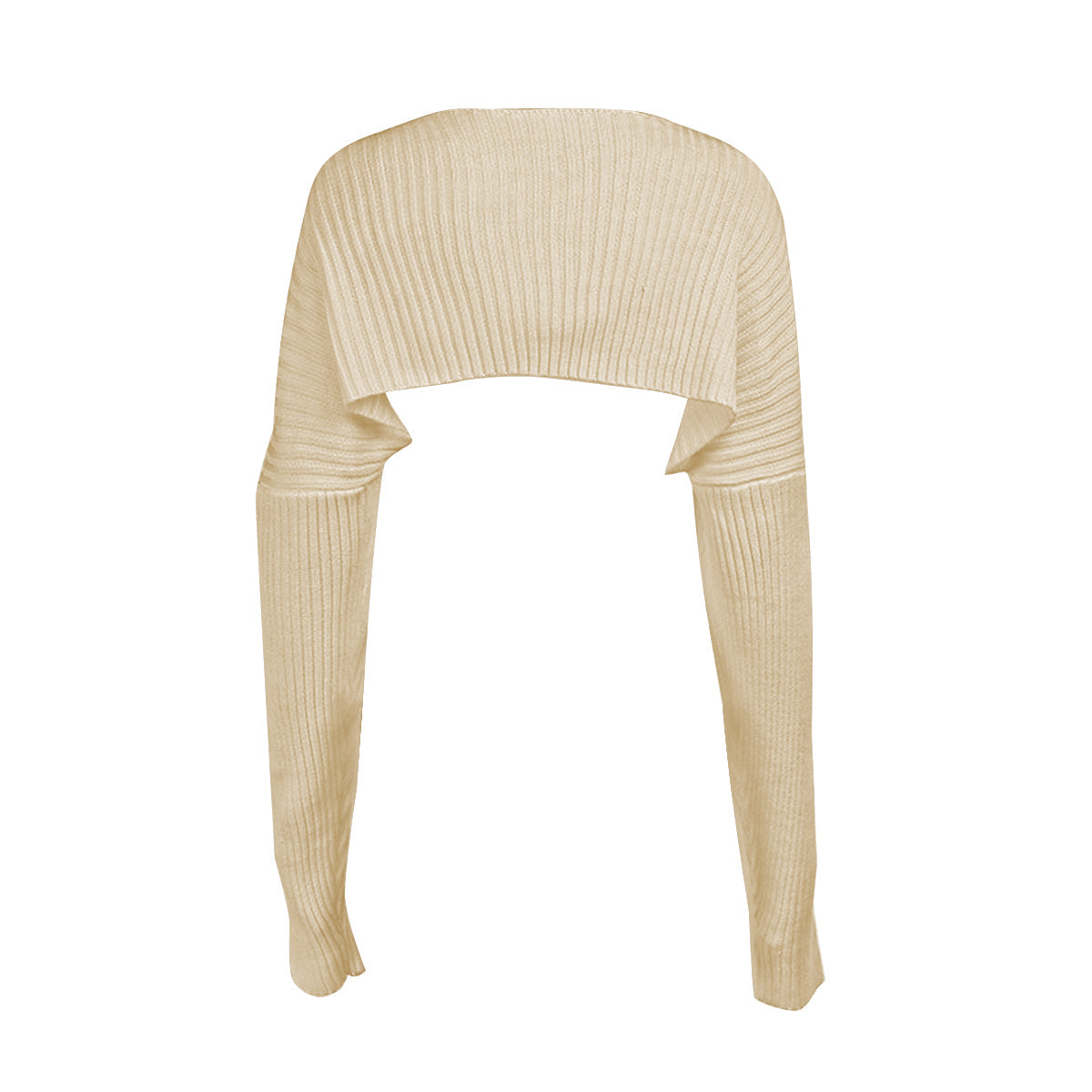 cropped rib-knit long sleeve bolero cardigan in solid pattern