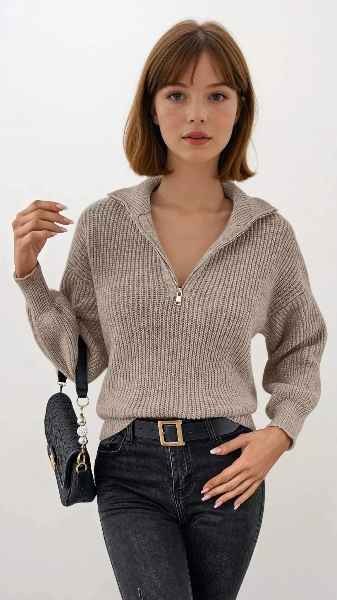 Cushion Half Zip Pullover lightweight solid pattern versatile style