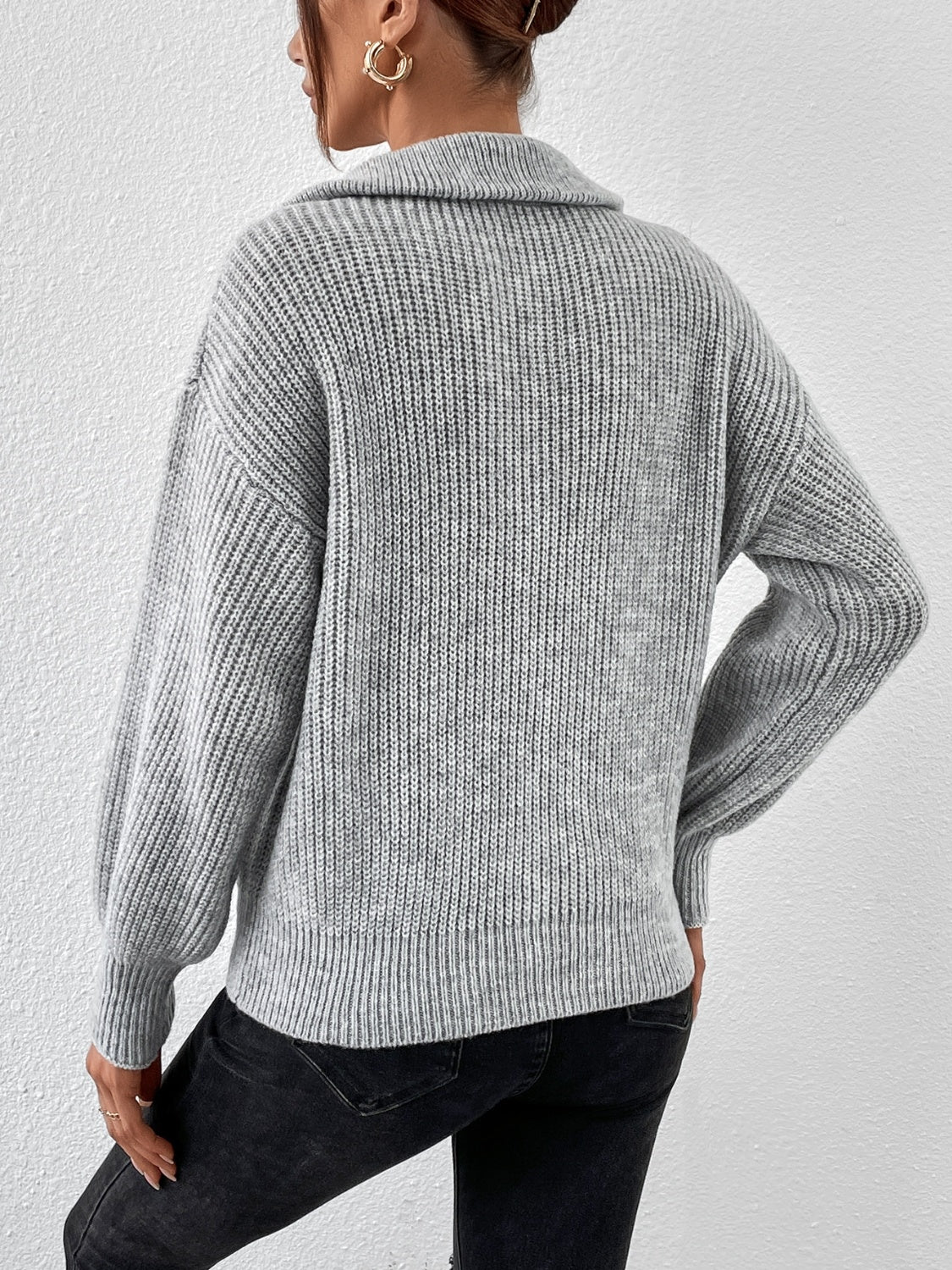 Cushion Half Zip Pullover lightweight solid pattern versatile style
