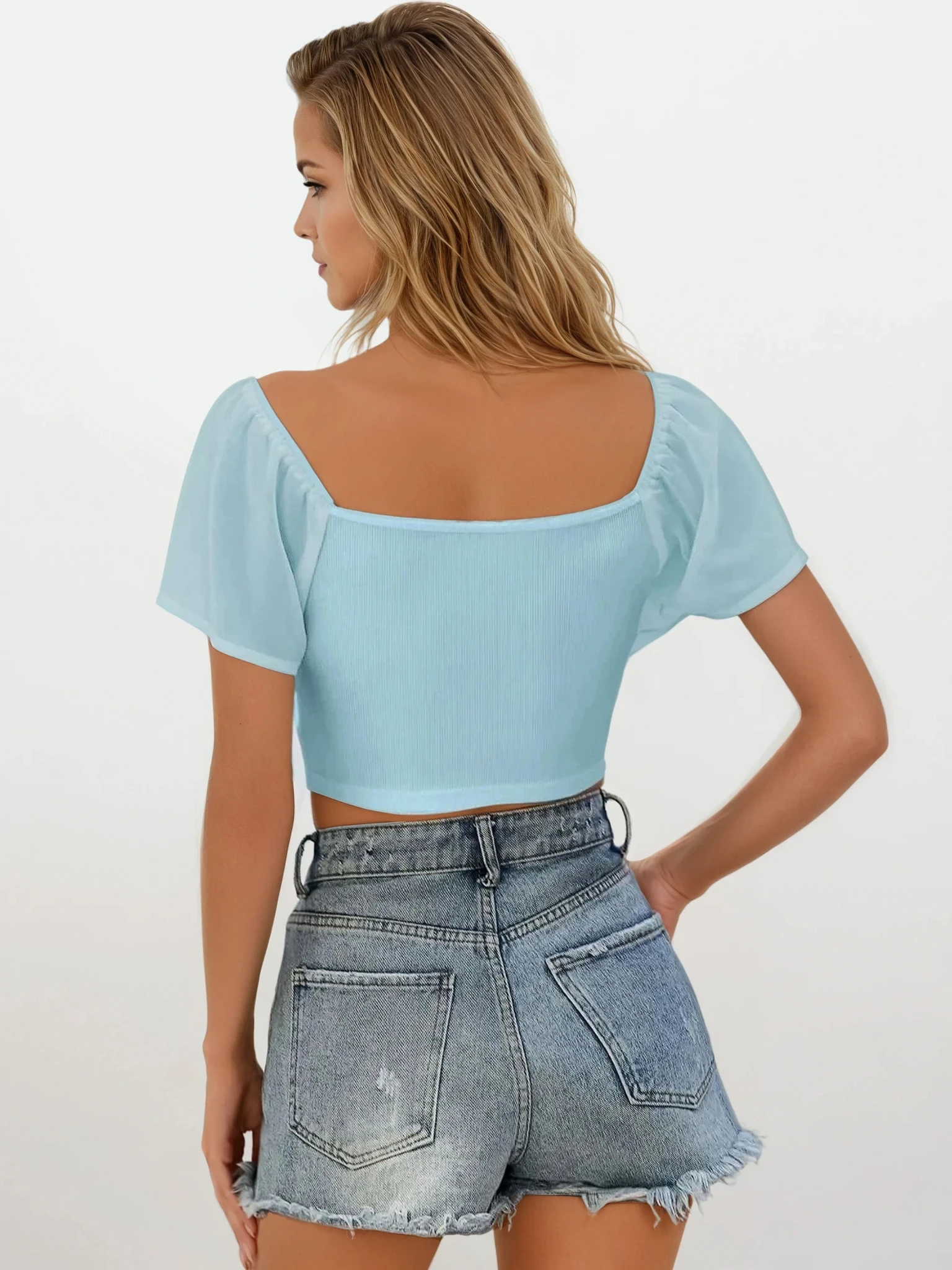 Coastal Short Sleeve Crop Top