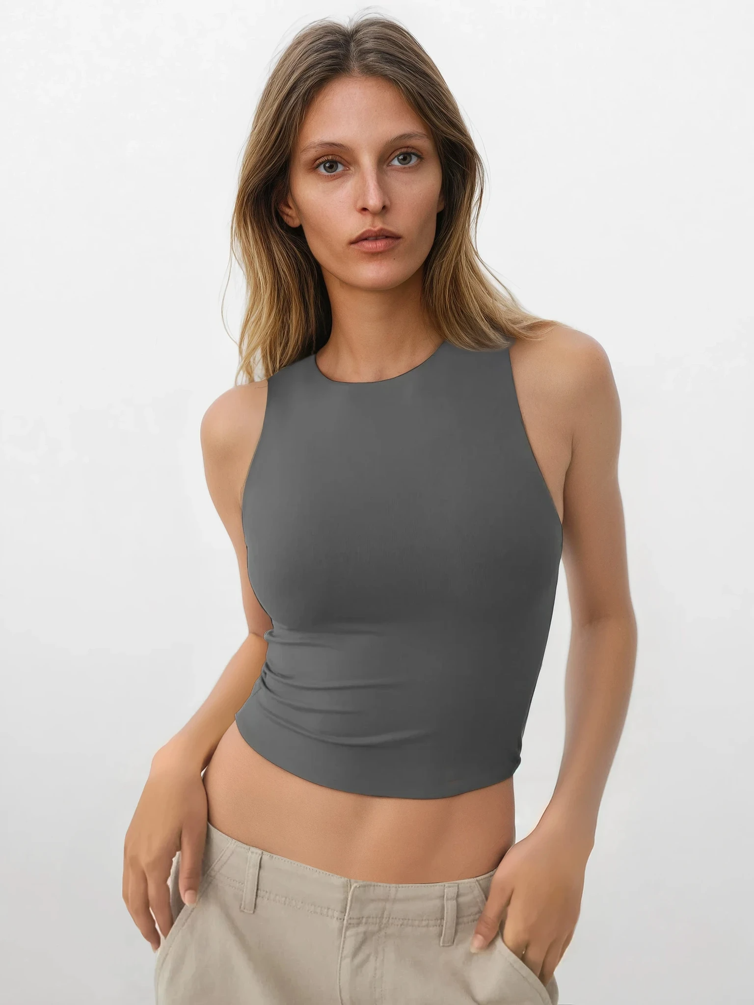 Everyday Round Neck Cropped Tank