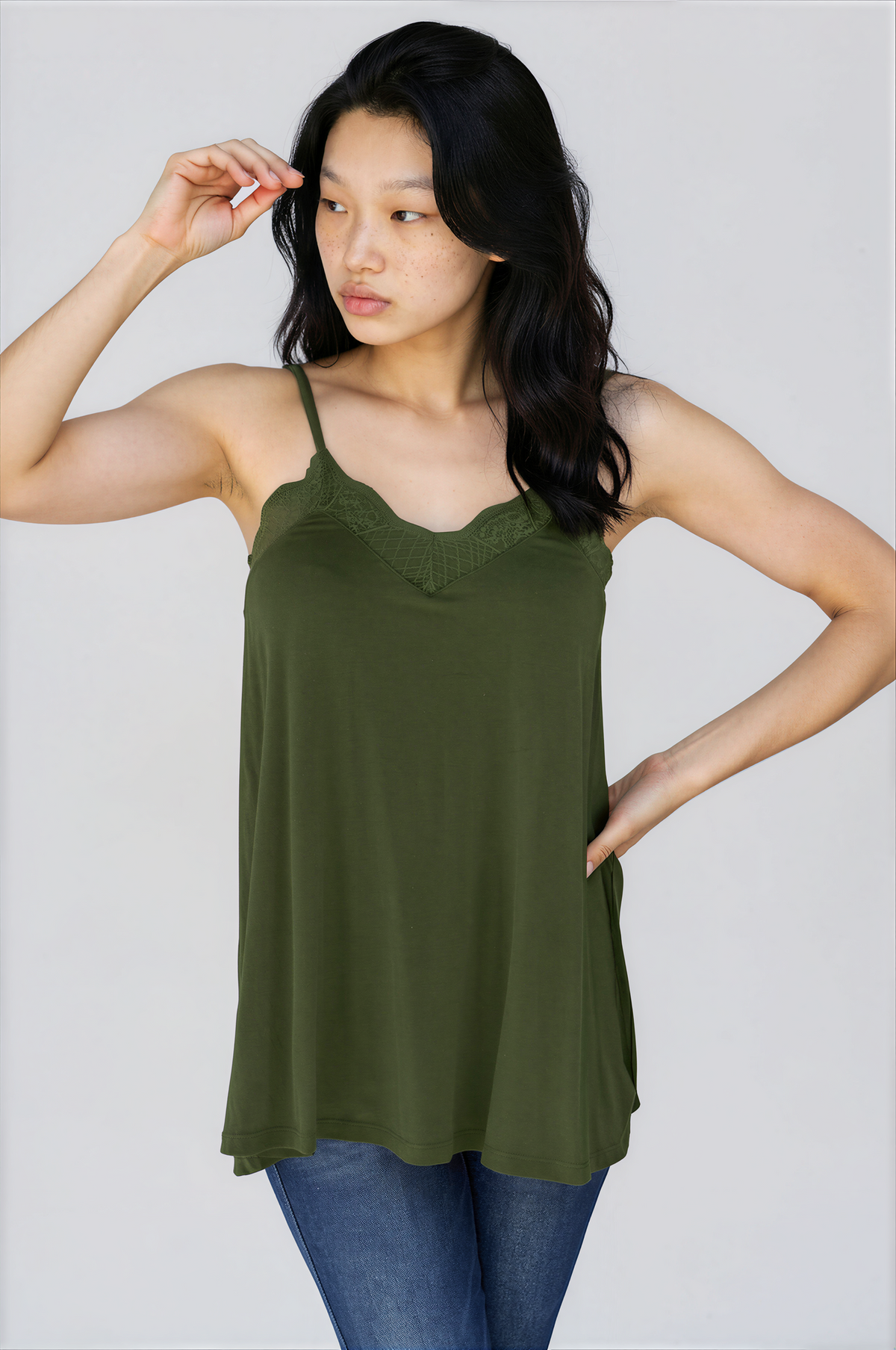 Lace Trim V-Neck Cami