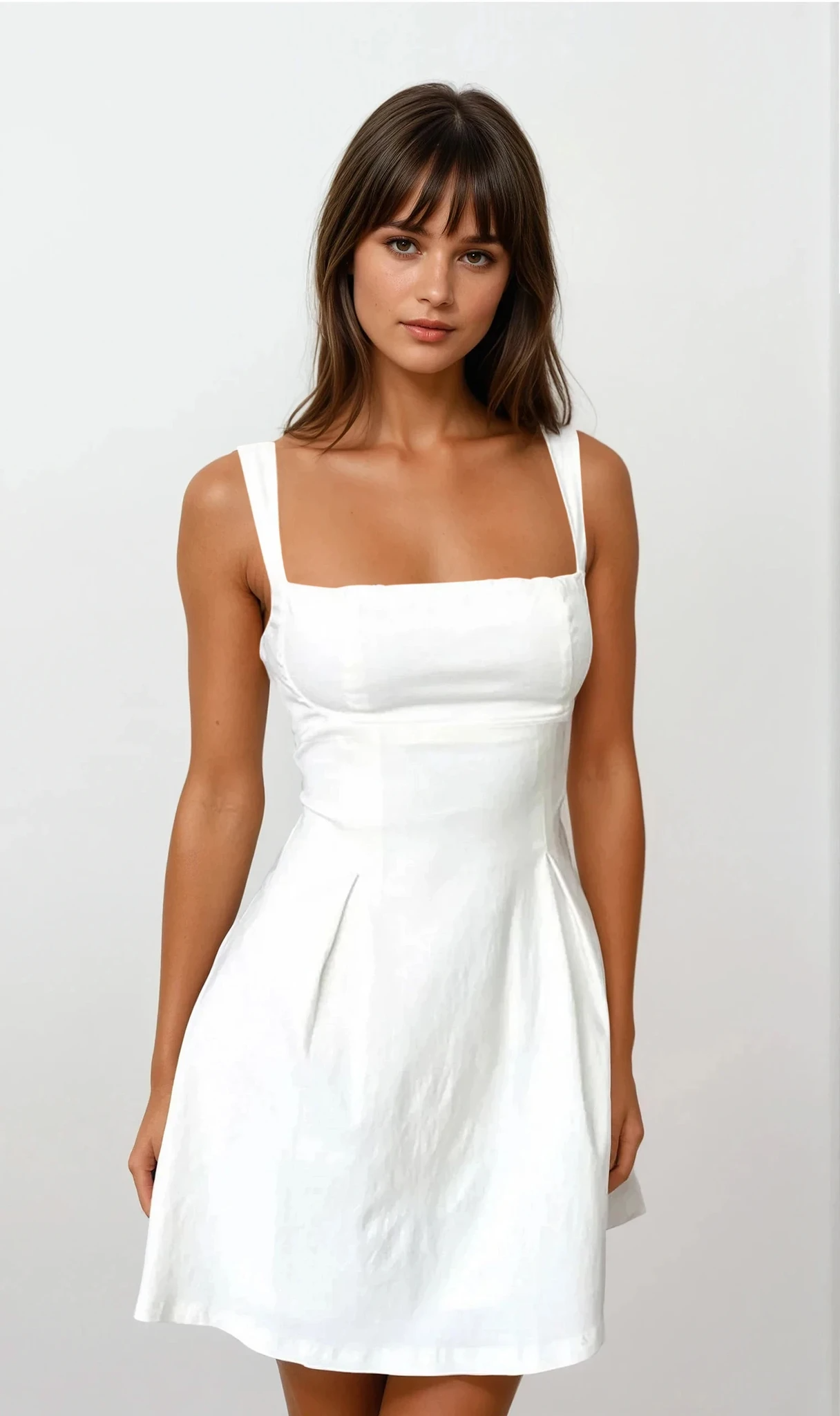 Bow Back Square Neck Mini Dress