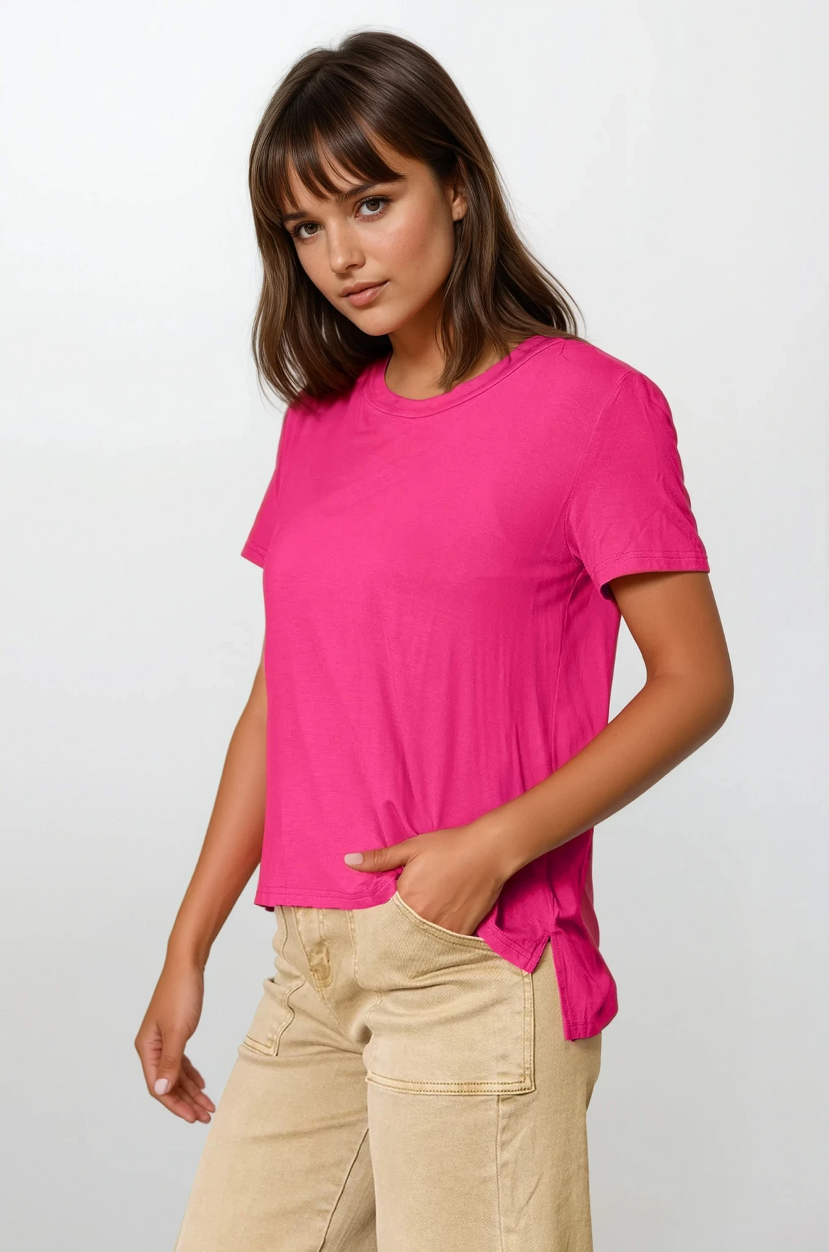 Everyday crew neck short sleeve t-shirt in solid pattern