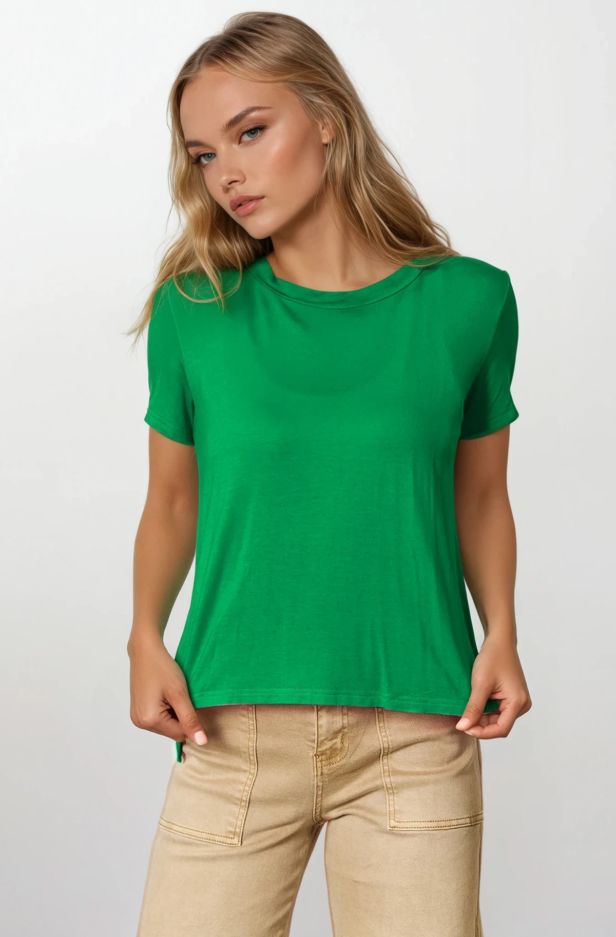 Everyday crew neck short sleeve t-shirt in solid pattern