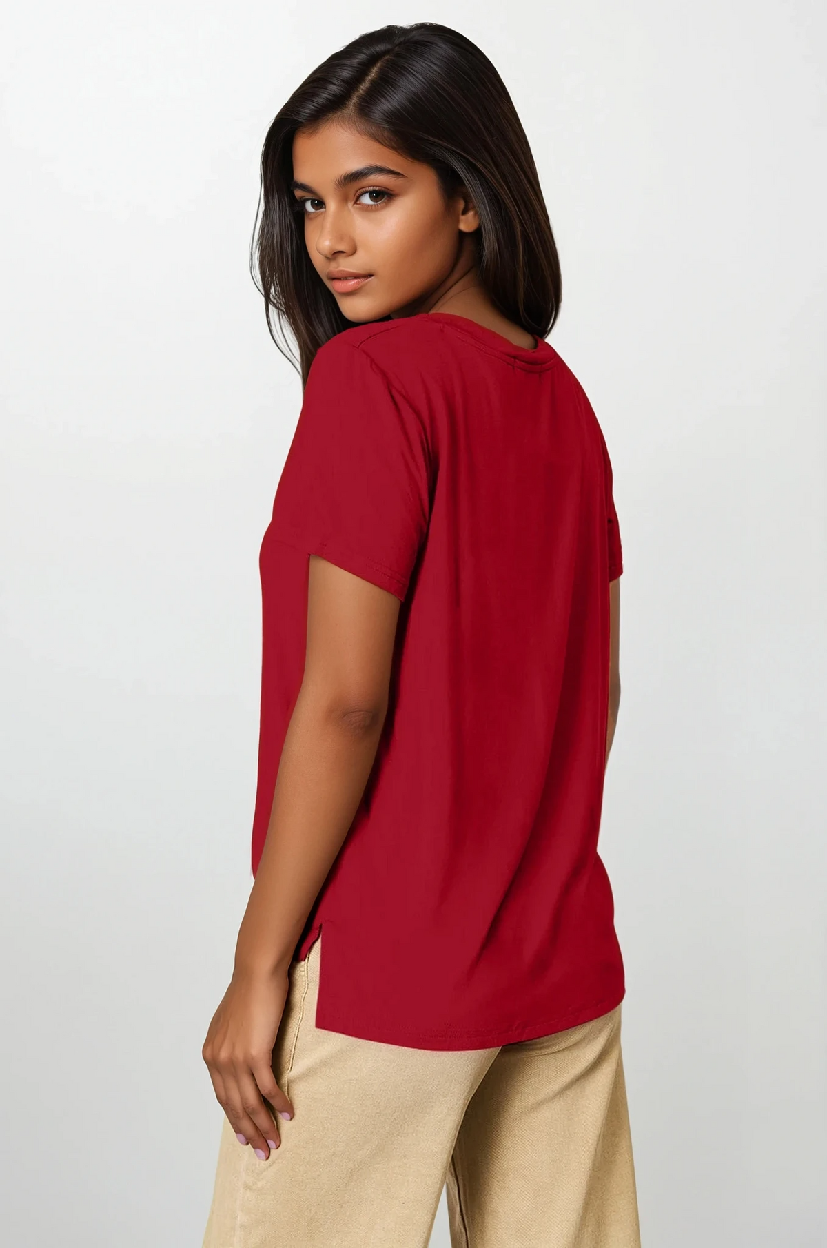 Everyday crew neck short sleeve t-shirt in solid pattern